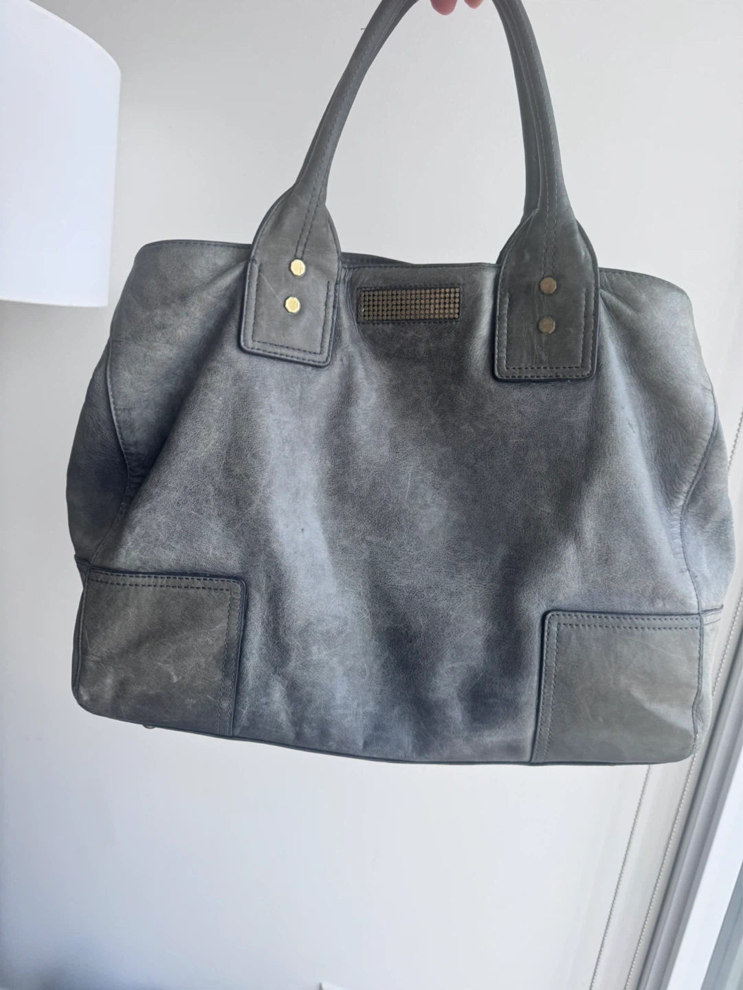 CLIO Classic grey leather handbag