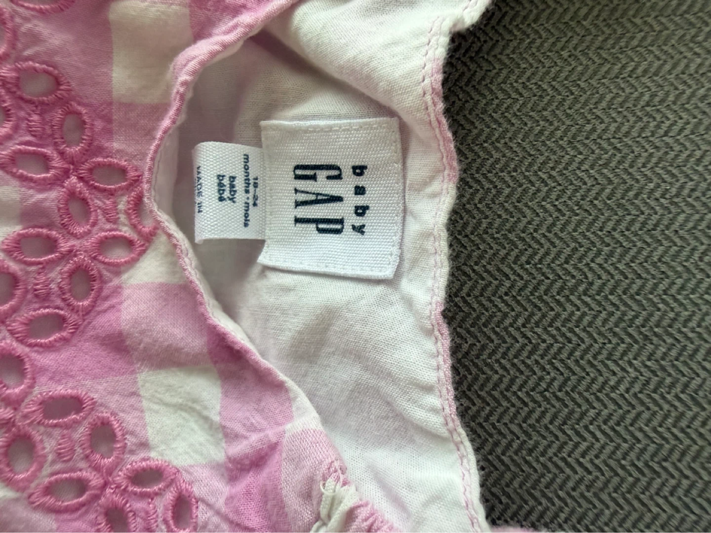 Gap Baby Pink Gingham Dress - photo 2