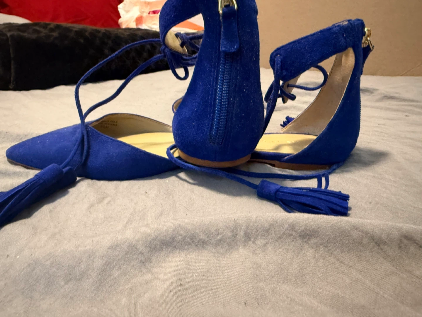 Ann Taylor Royal Blue Suede Tassel Flats - photo 5