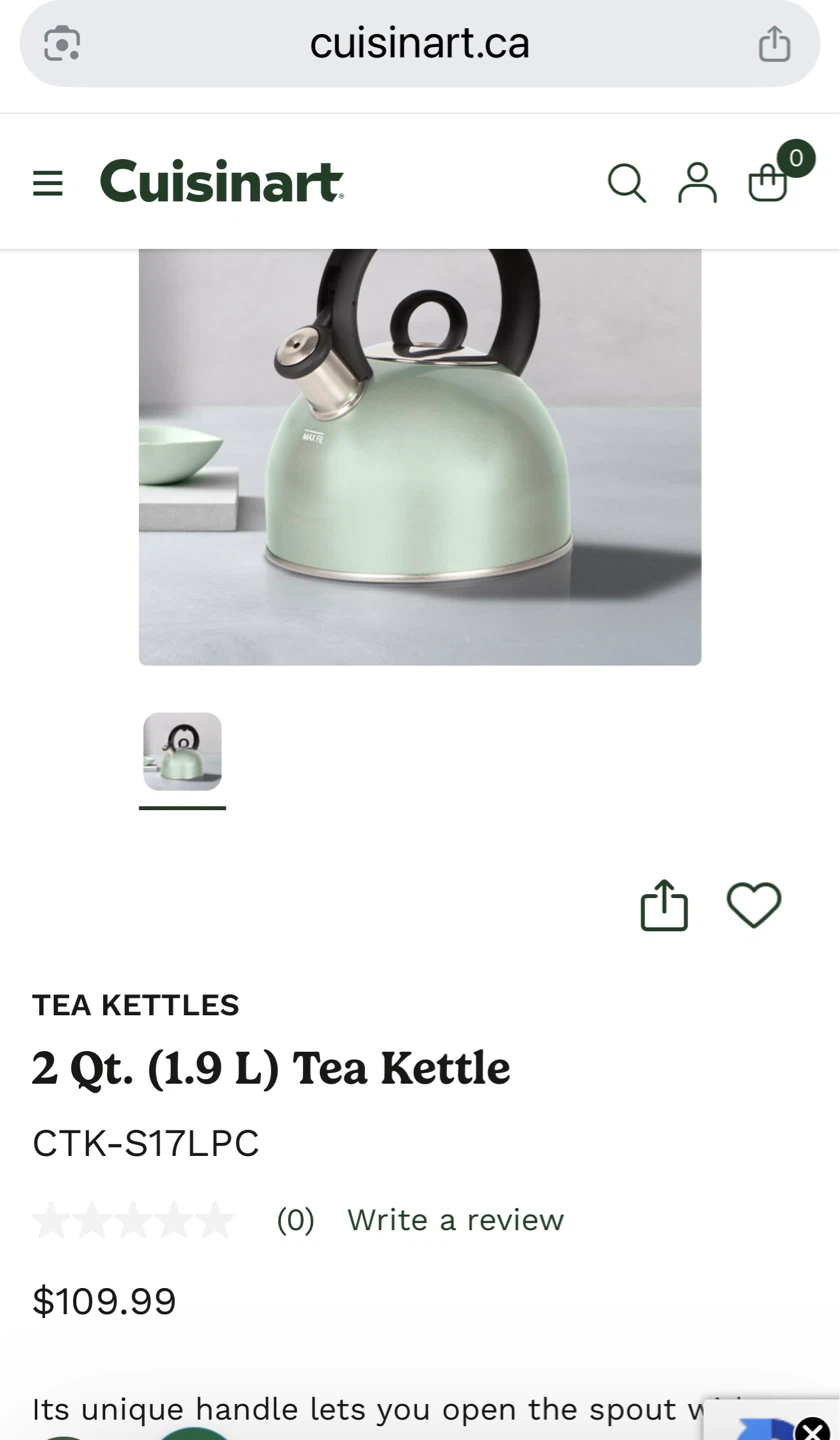 Cuisinart 2 Qt. (1.9 L) Tea Kettle CTK-S17LPC - photo 3