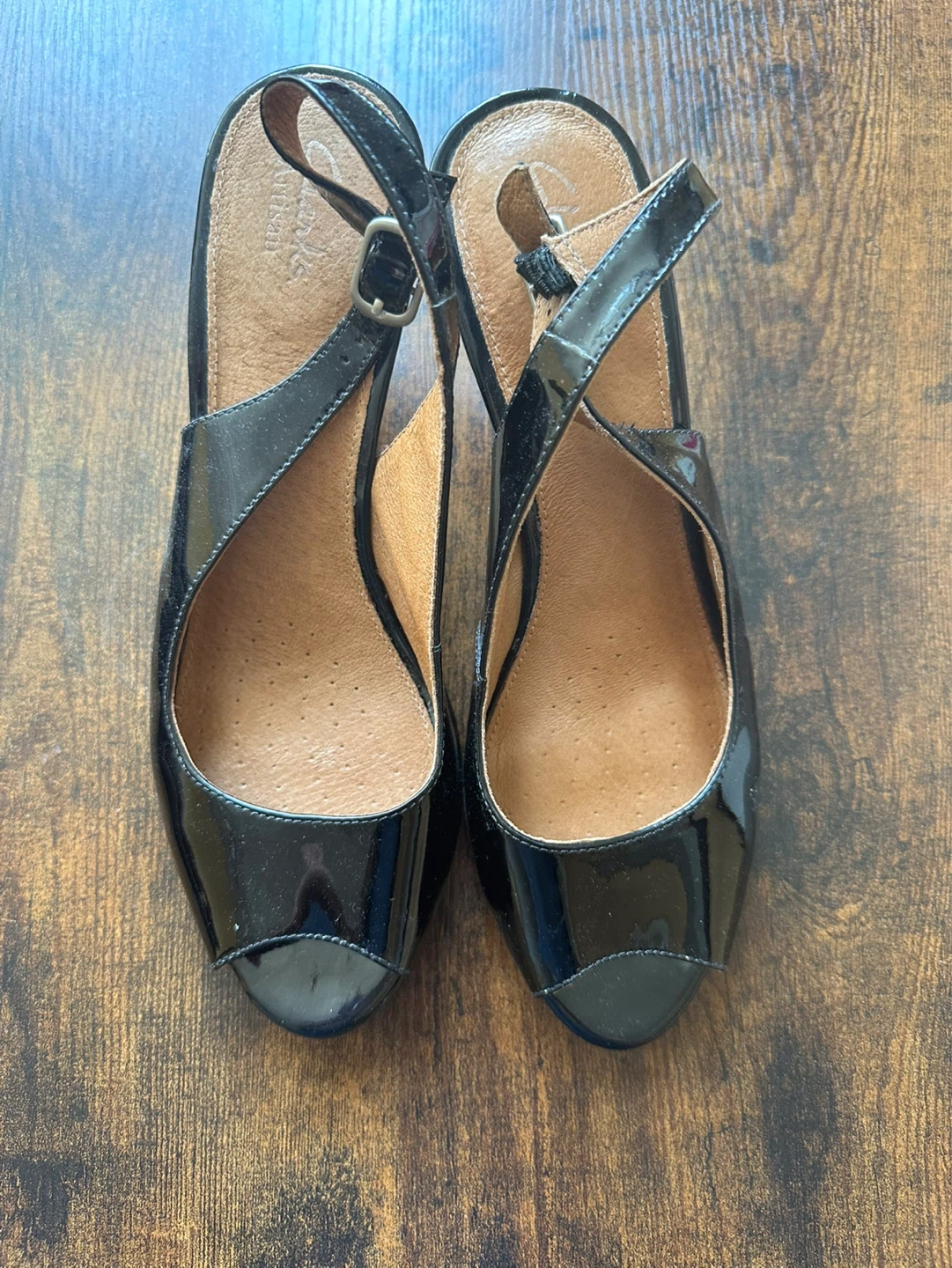 Clarks Artisan Black Patent Slingback Heels - photo 2