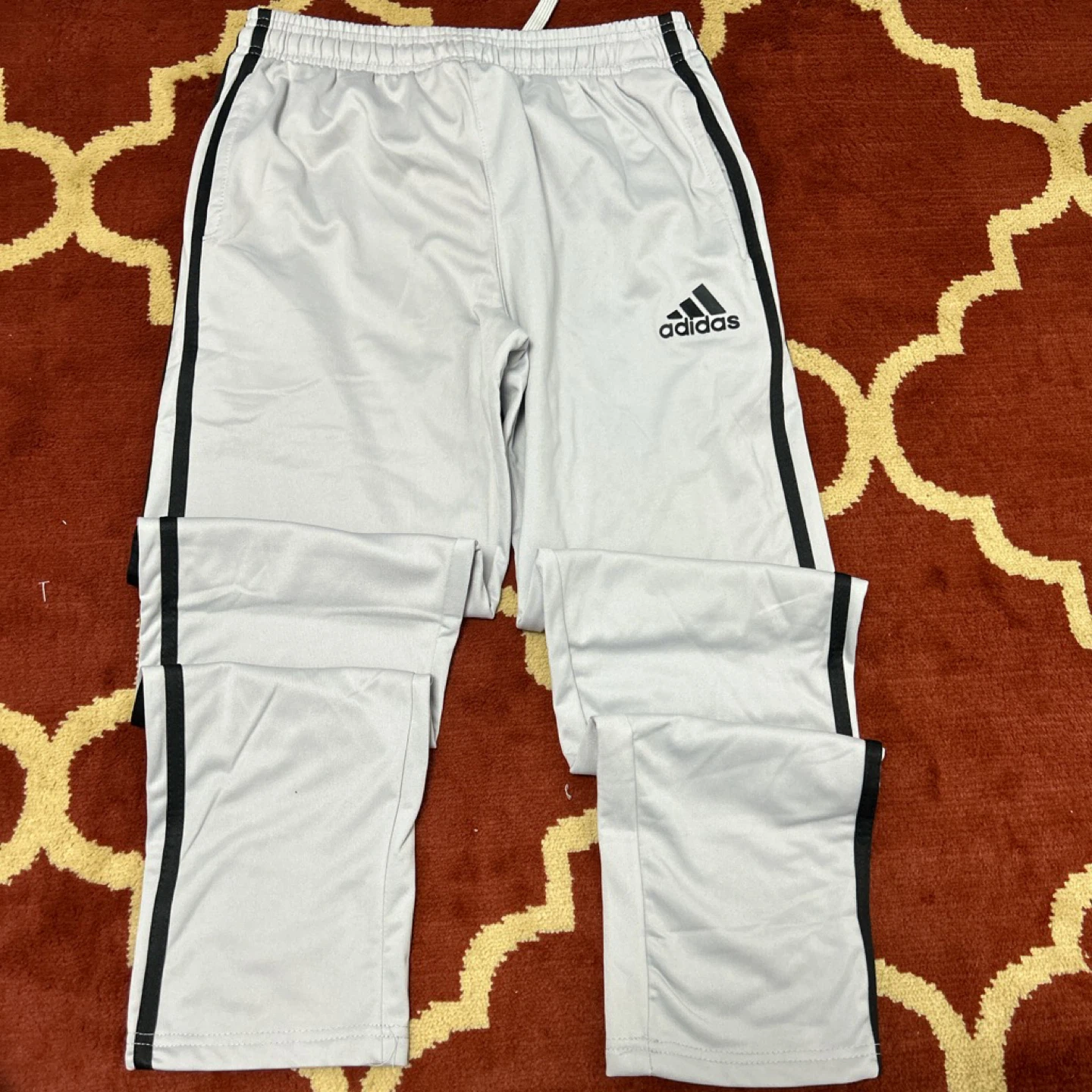 Adidas Men's M Tapered Fit Football Soccer Pants Silver
