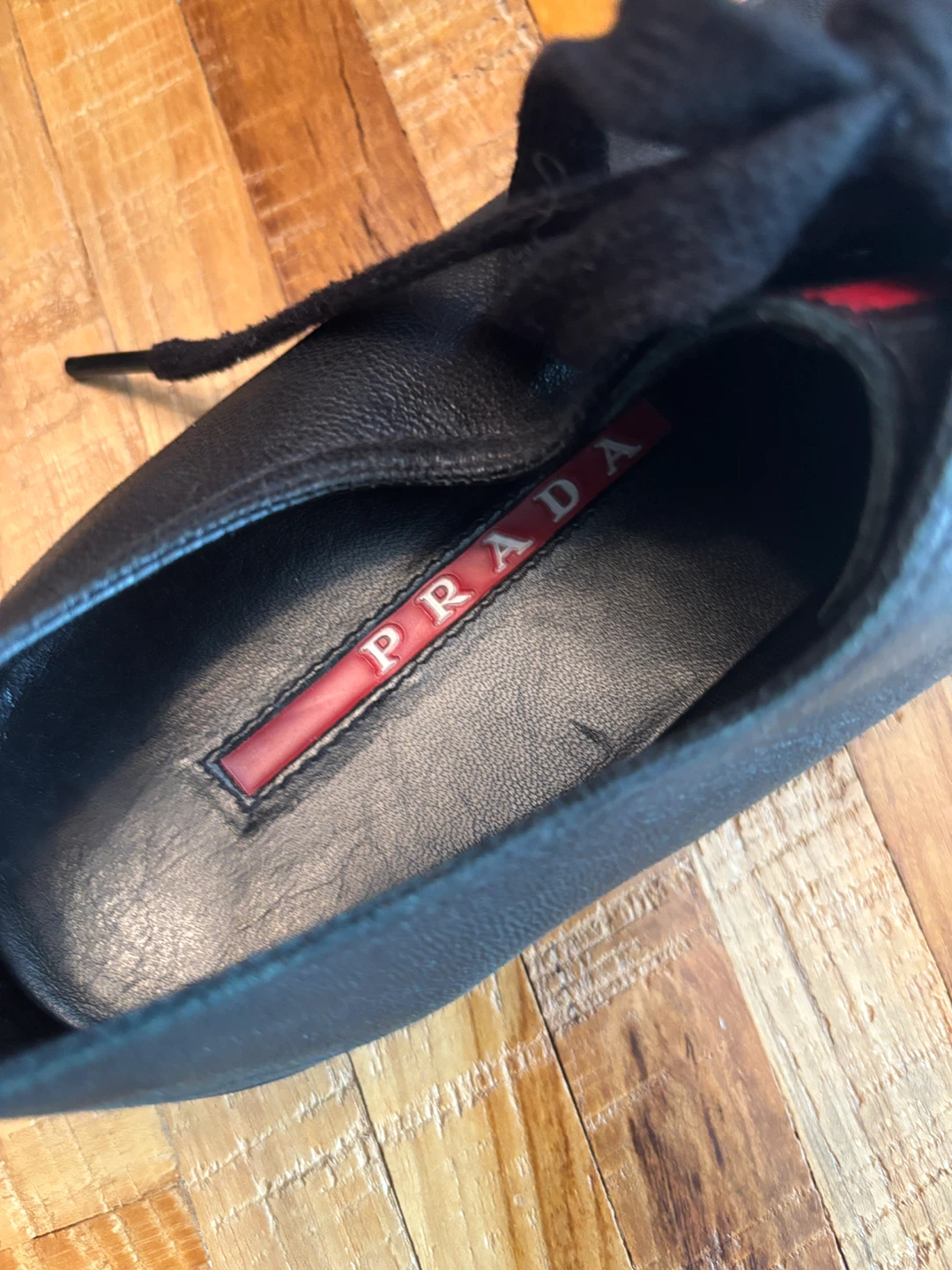Prada Black Leather Sneakers 7.5 - photo 3