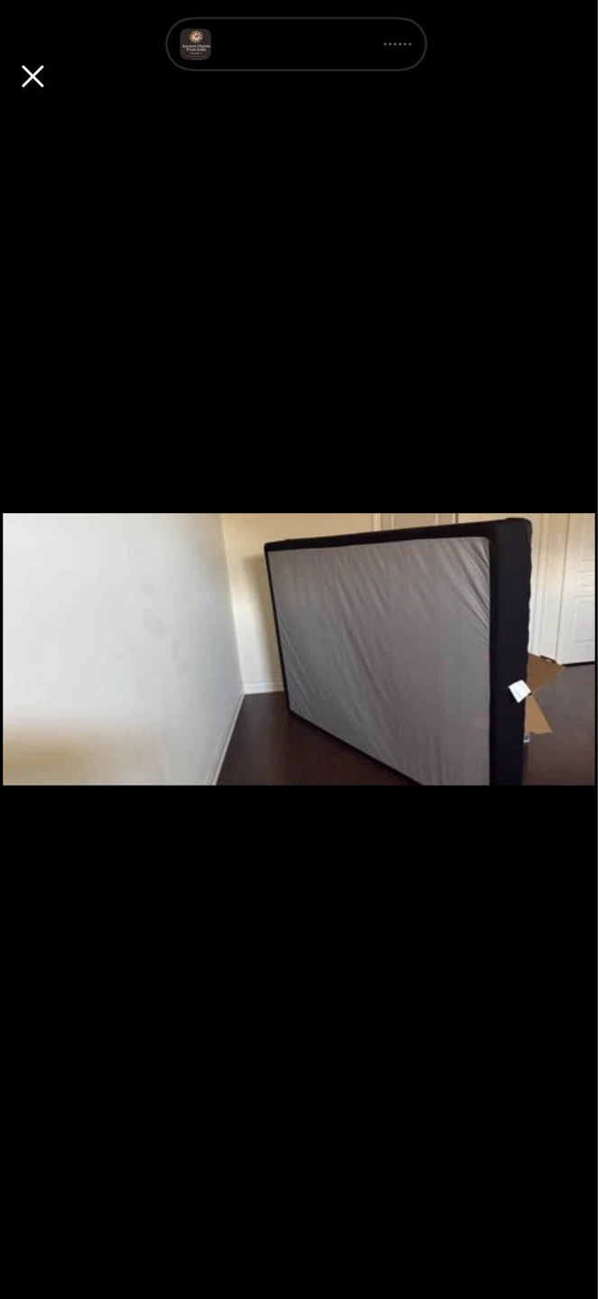 Grey and Black Queen Size Box Spring- excellent condition