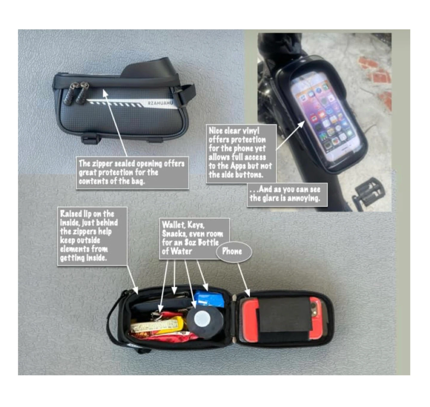 Brand new 8.2"L x 4.3"W x 4.7"H Bike Phone Mount Bag - photo 4