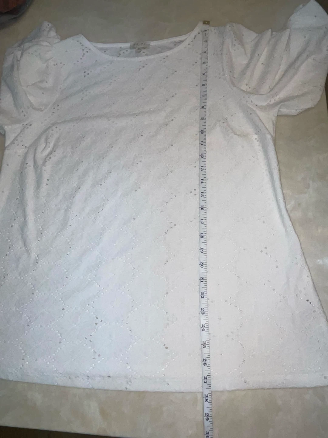Laura Plus White Eyelet Puff Sleeve Top 1X - photo 4