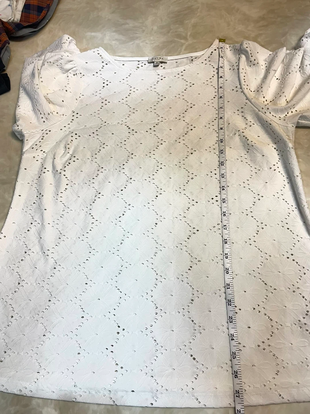 Laura Plus White Eyelet Puff Sleeve Top 1X - photo 3