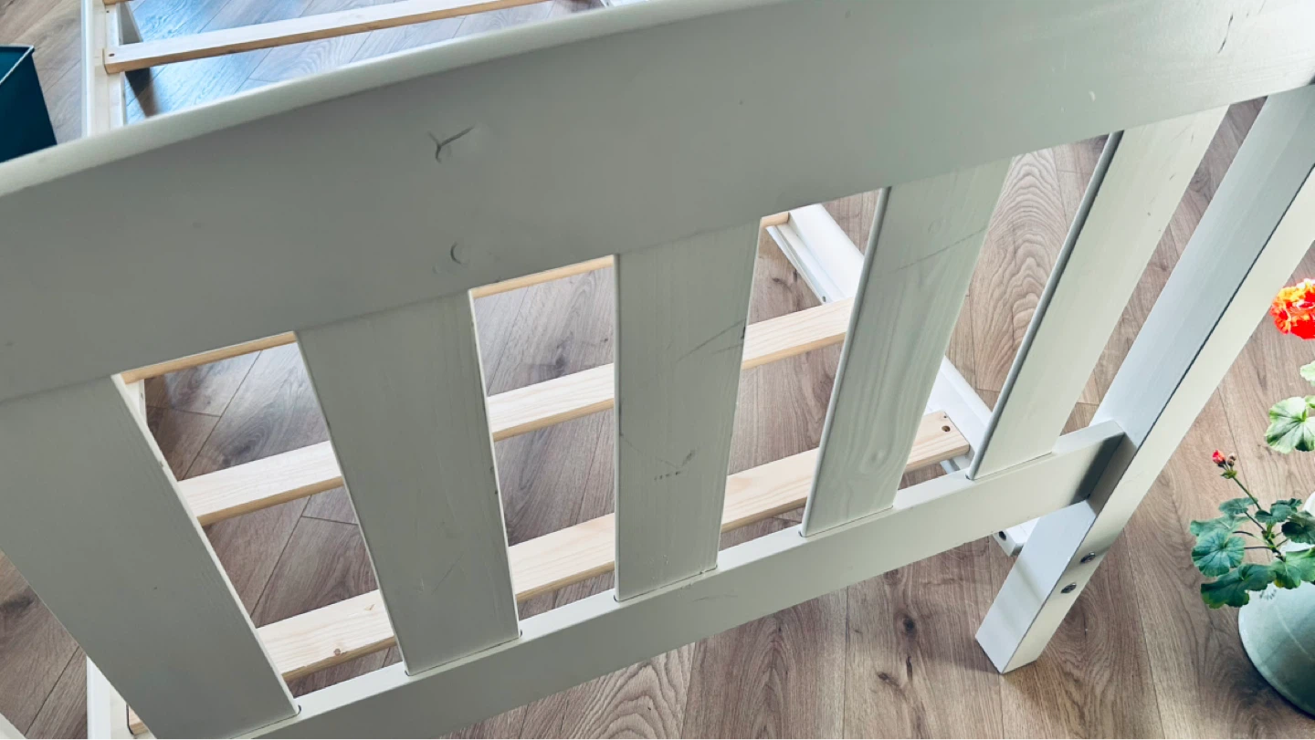 White Wooden Single Bed Frame - photo 3