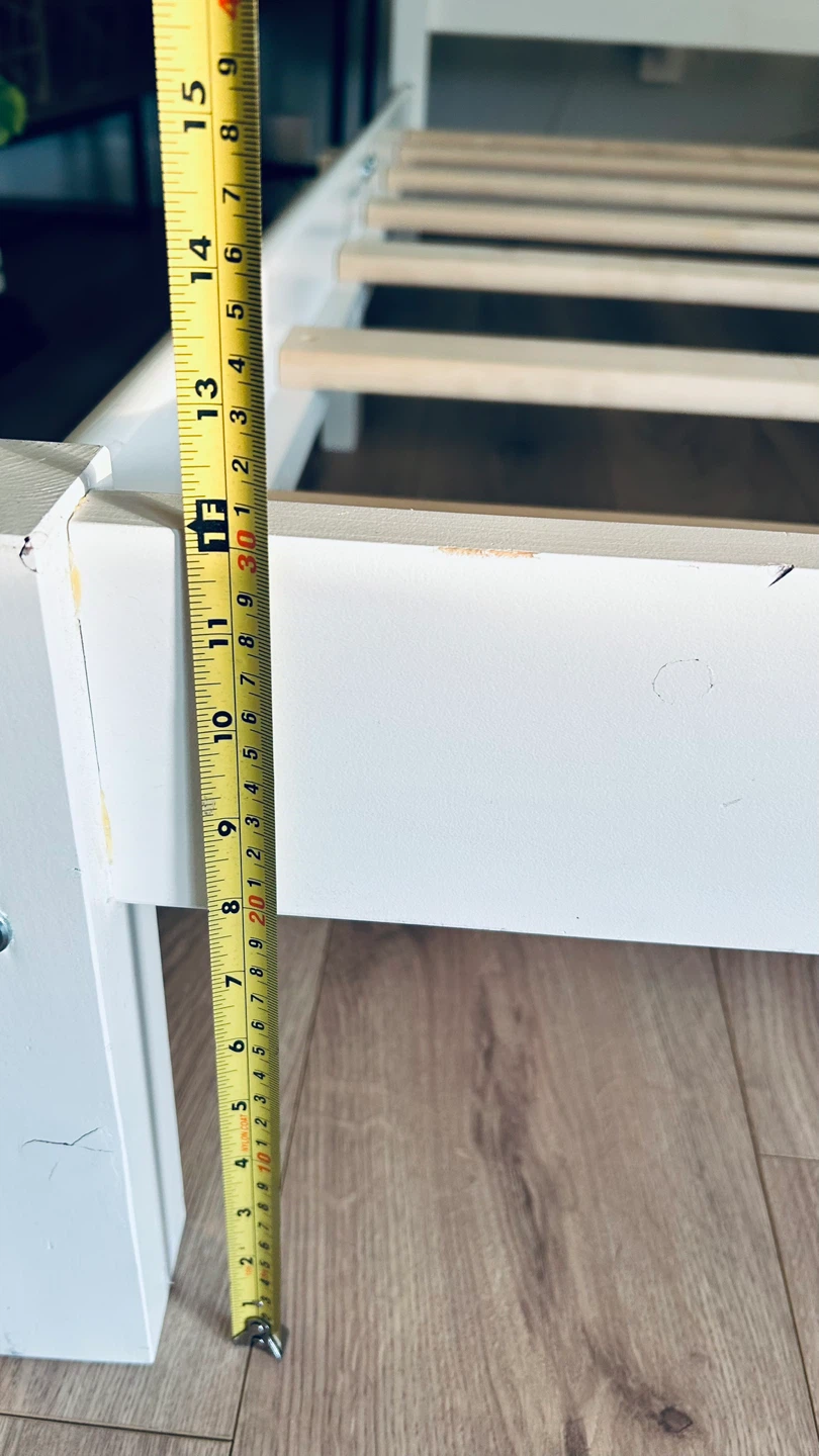 White Wooden Single Bed Frame - photo 5