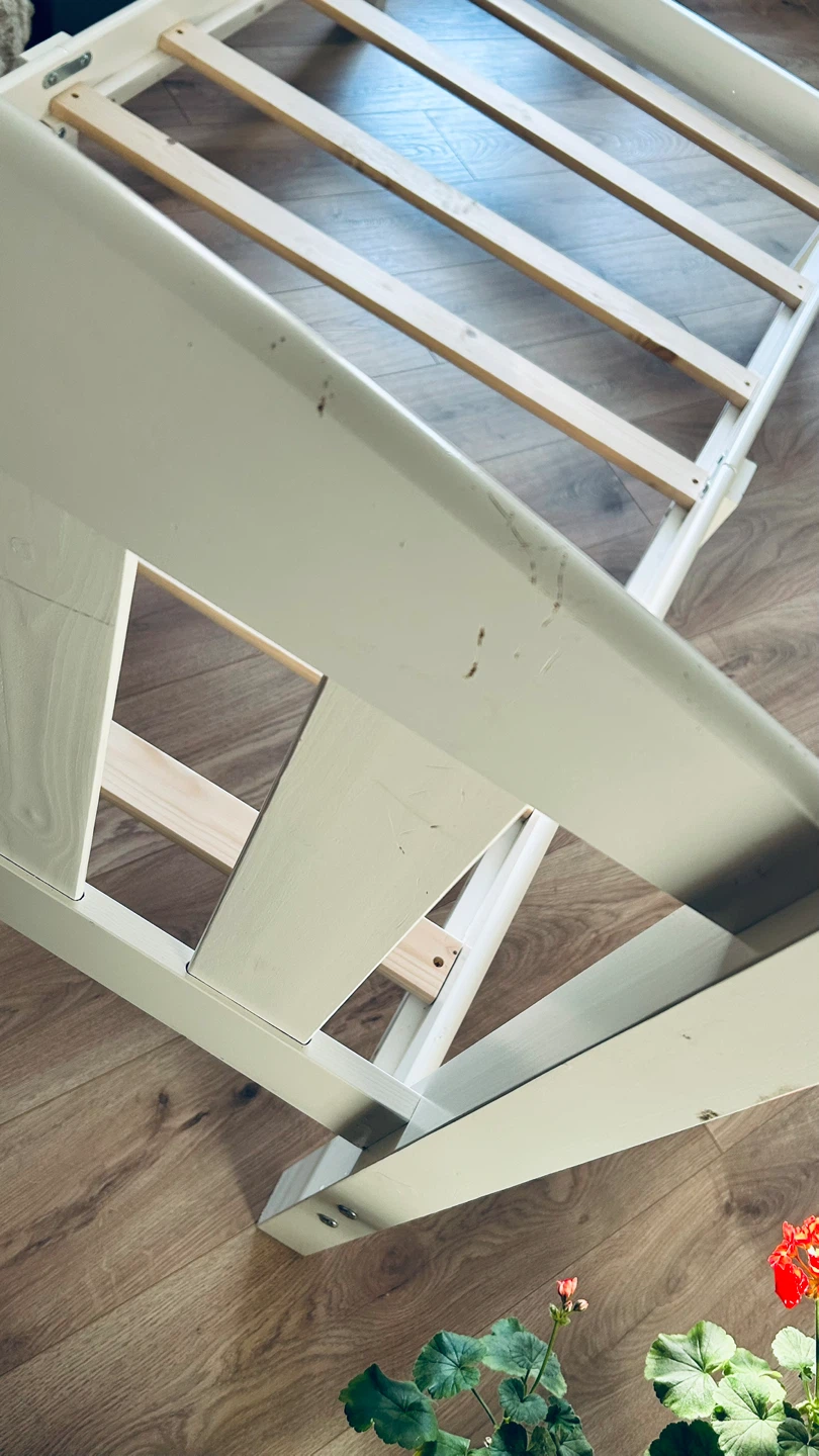 White Wooden Single Bed Frame - photo 4