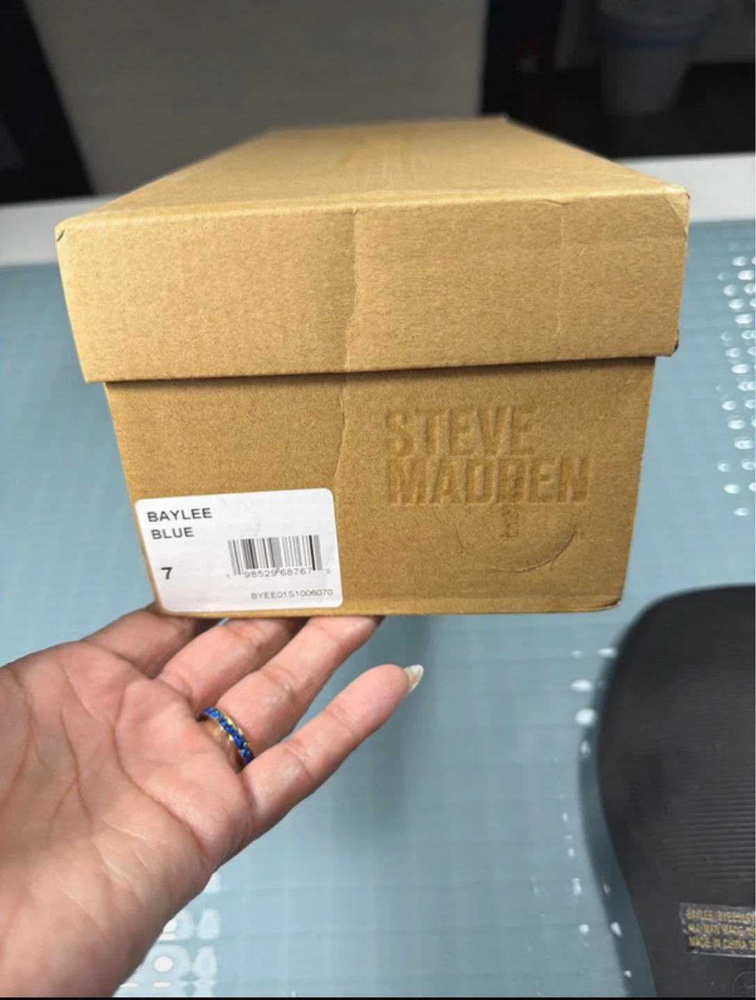 Steve Madden Baylee Flat Sandals Blue Size 7 - photo 4