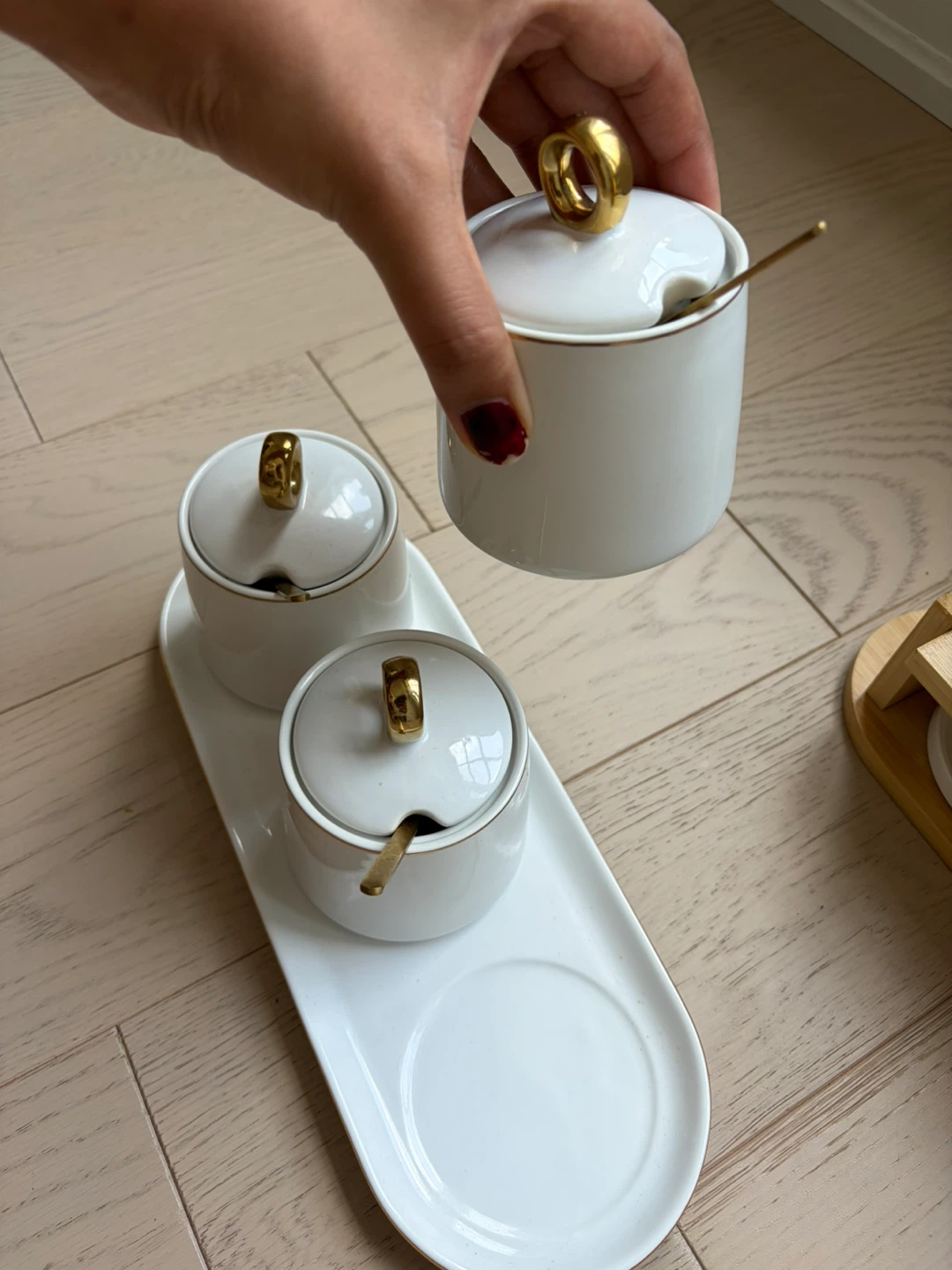 Elegant Ceramic Kitchen Counter Organizer Set – Like New - photo 4