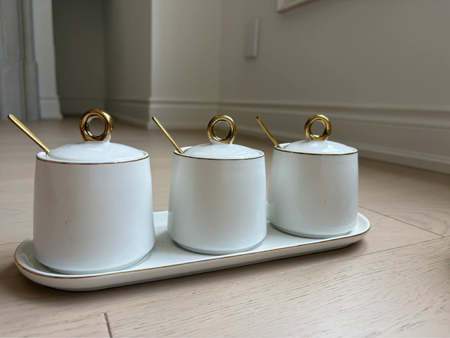 Elegant Ceramic Kitchen Counter Organizer Set – Like New - photo 2