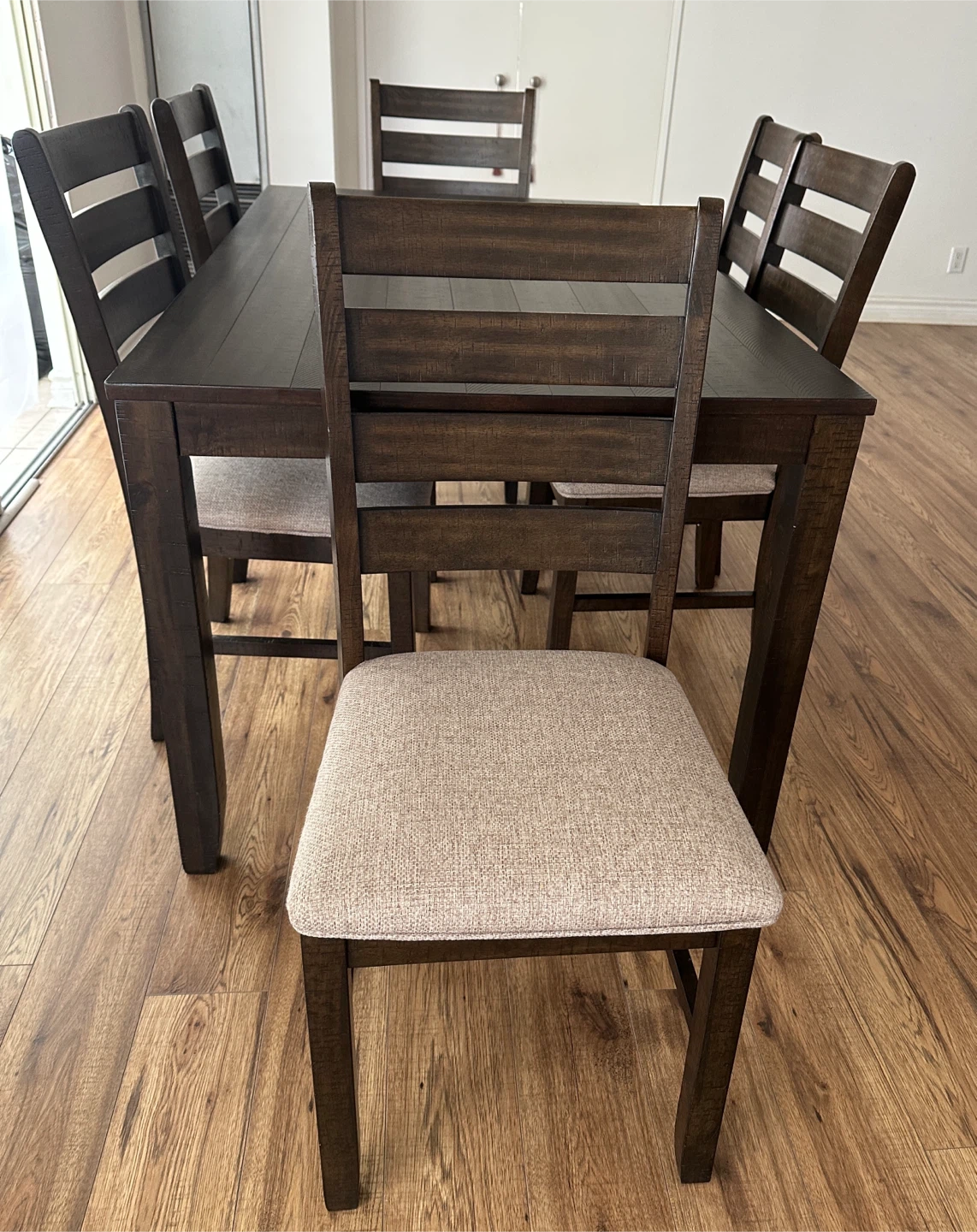 Dark Wood Dining Set - Table and 6 Chairs - photo 2