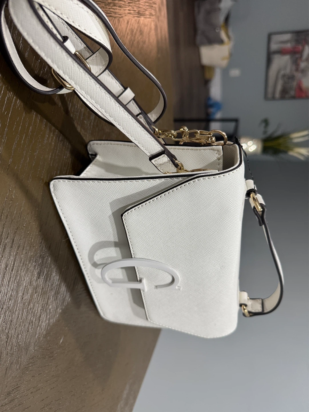 Guess Elani Mini Crossbody Bag White