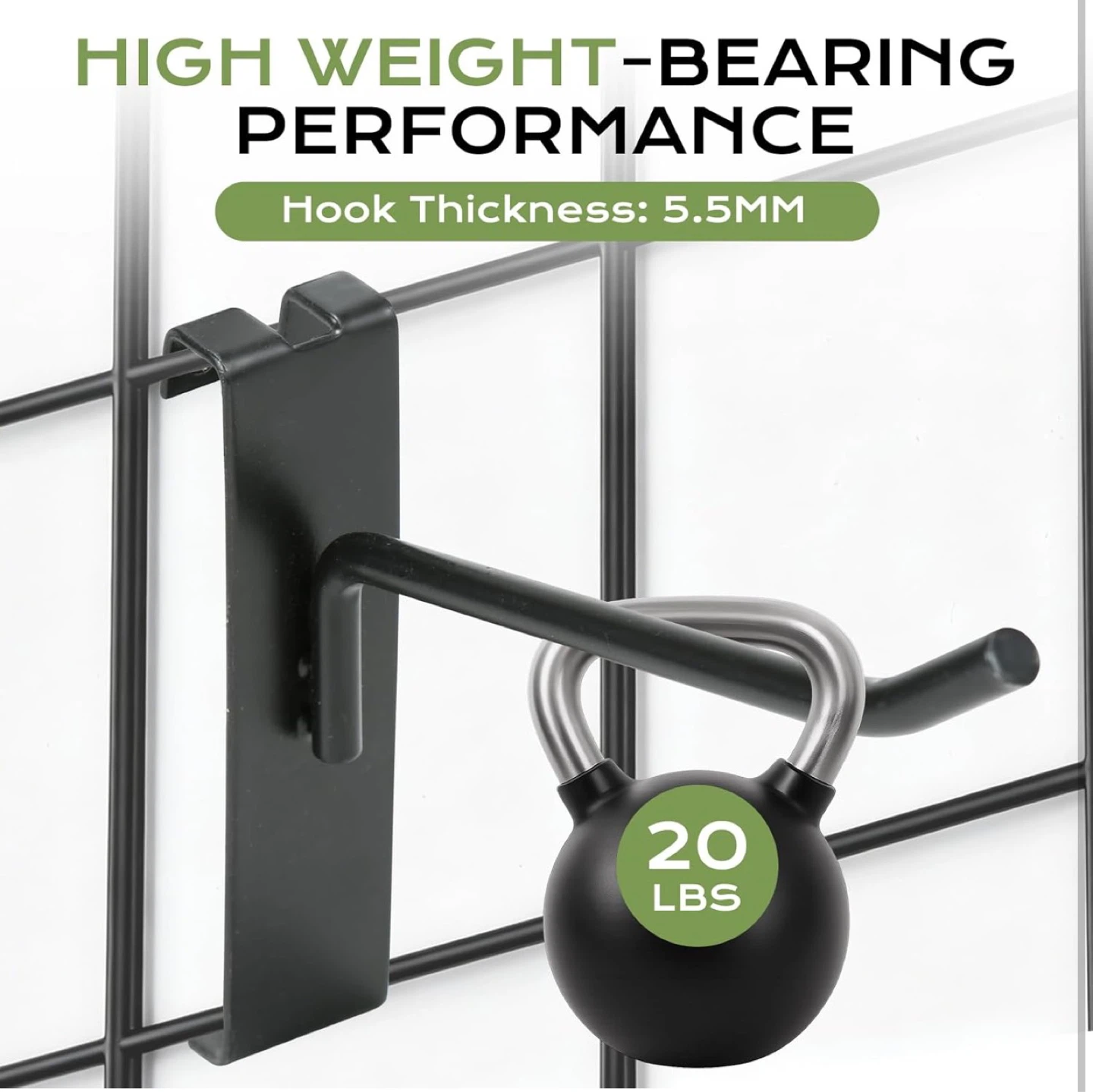 40pc Black Grid Wall Hooks Set - photo 4