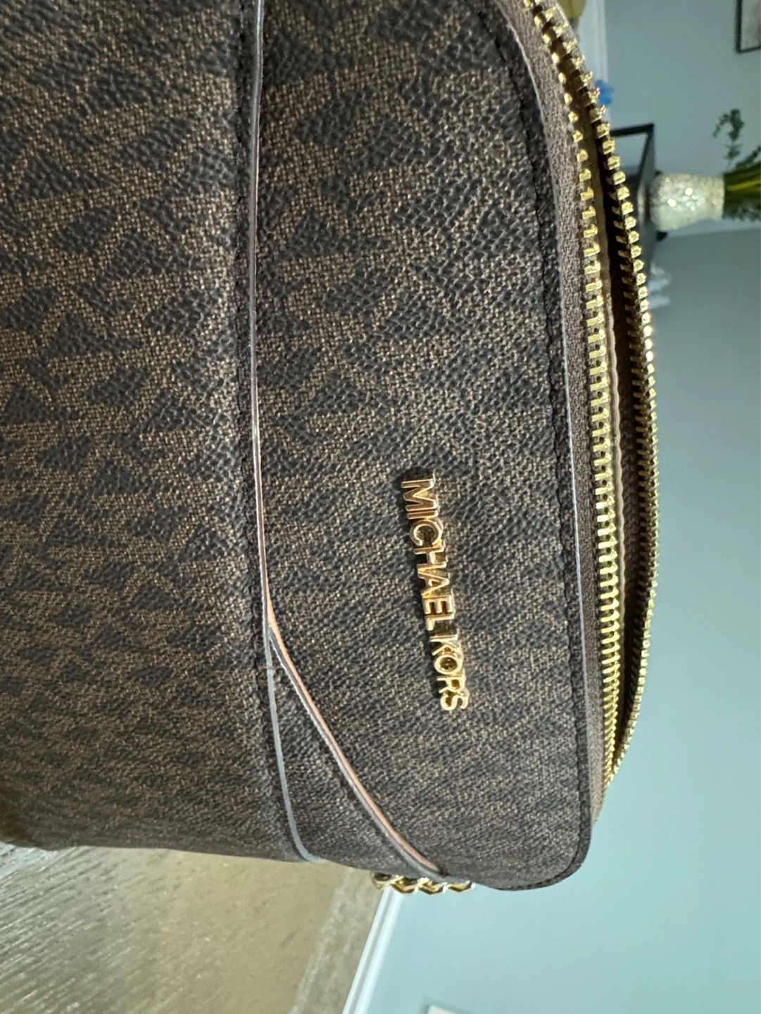 Michael Kors Brown Signature Logo Dome Camera Bag - photo 2