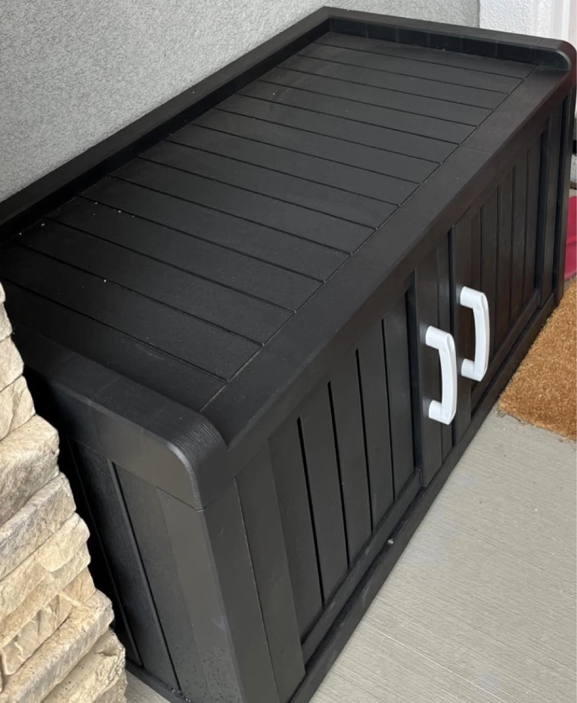 Black outdoor shoe cabinet
