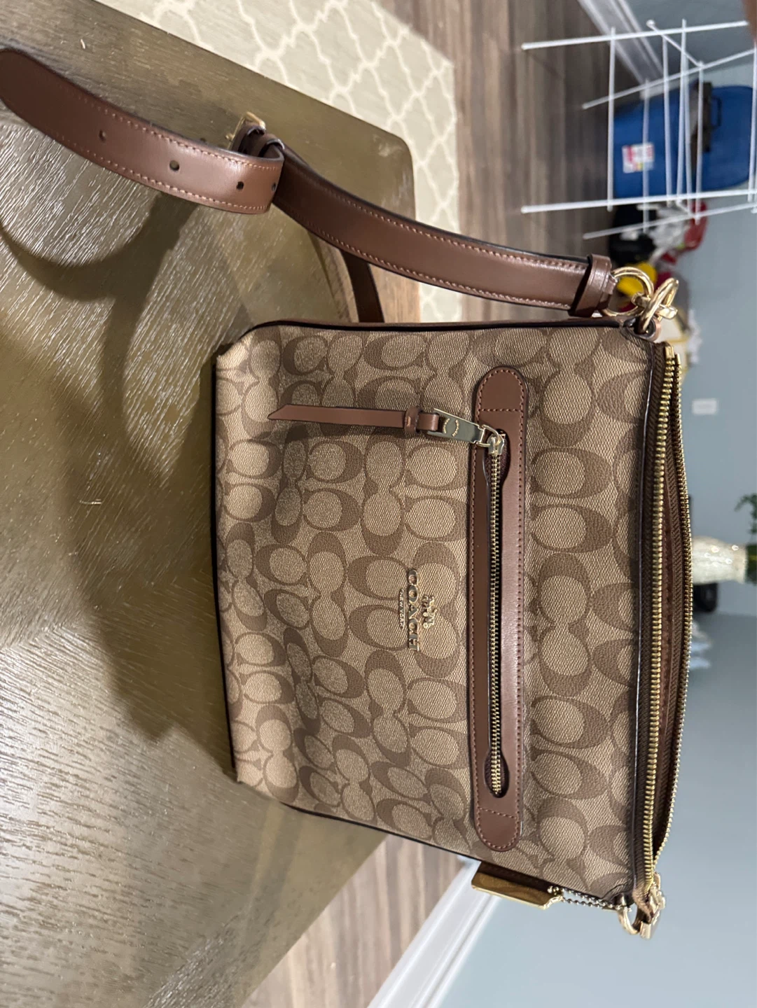 Coach Signature Monogram Crossbody Bag