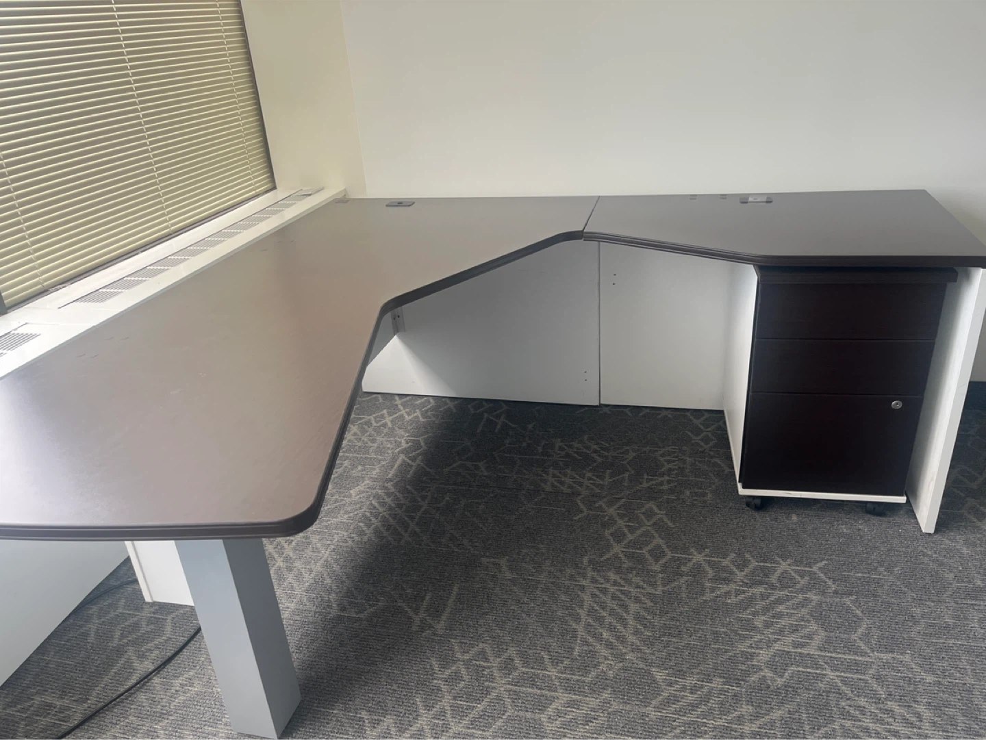 L-Shaped Office Desk with File Cabinet - photo 2