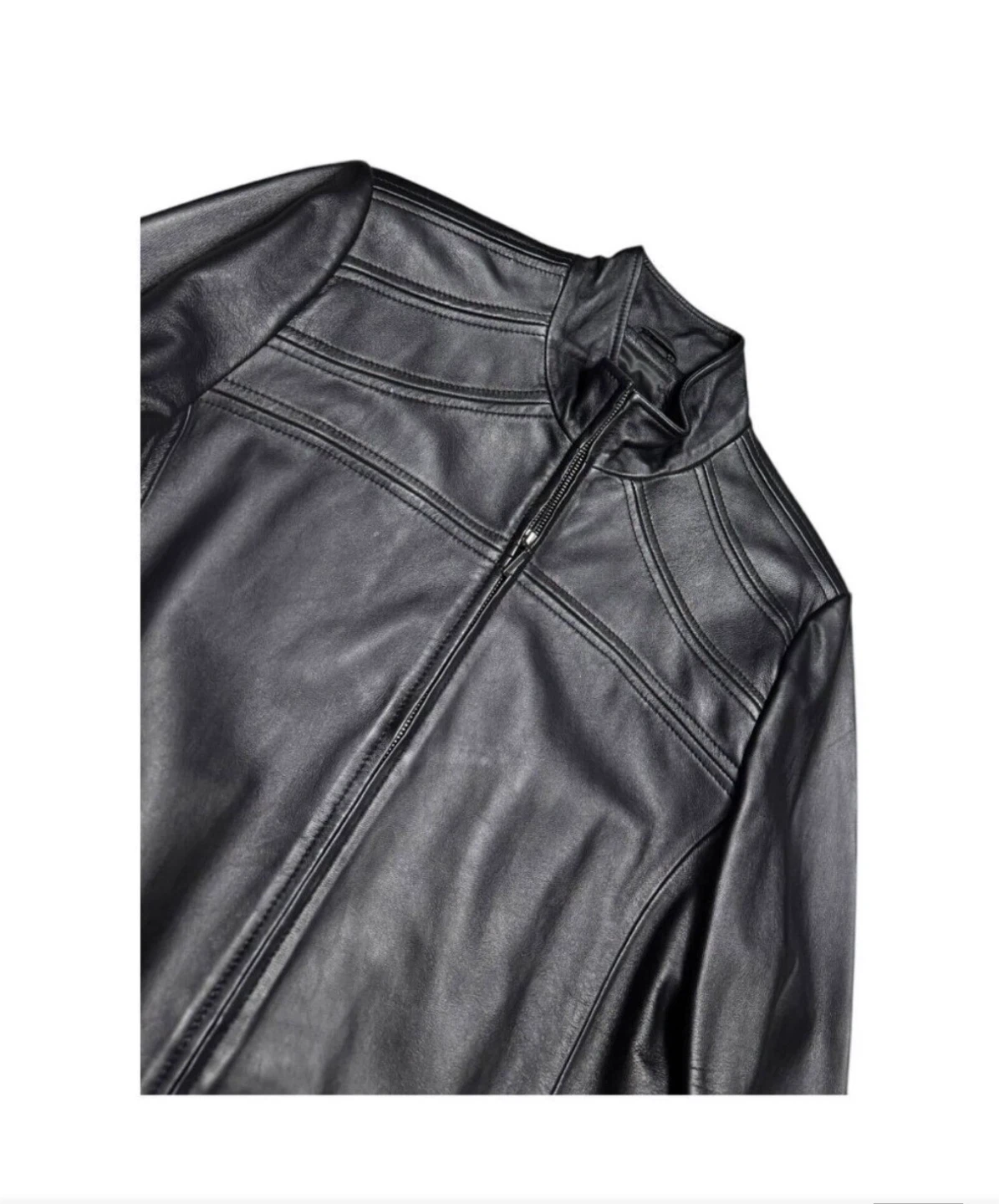 Nicole Miller GENUINE LEATHER Black Jacket XL - photo 4