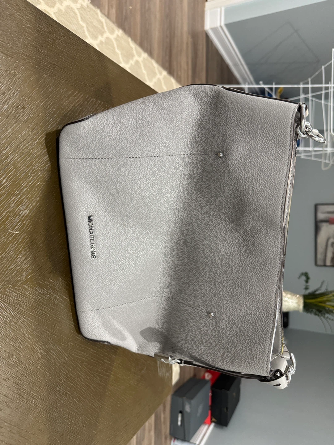 Michael Kors Grey Leather Tote Bag