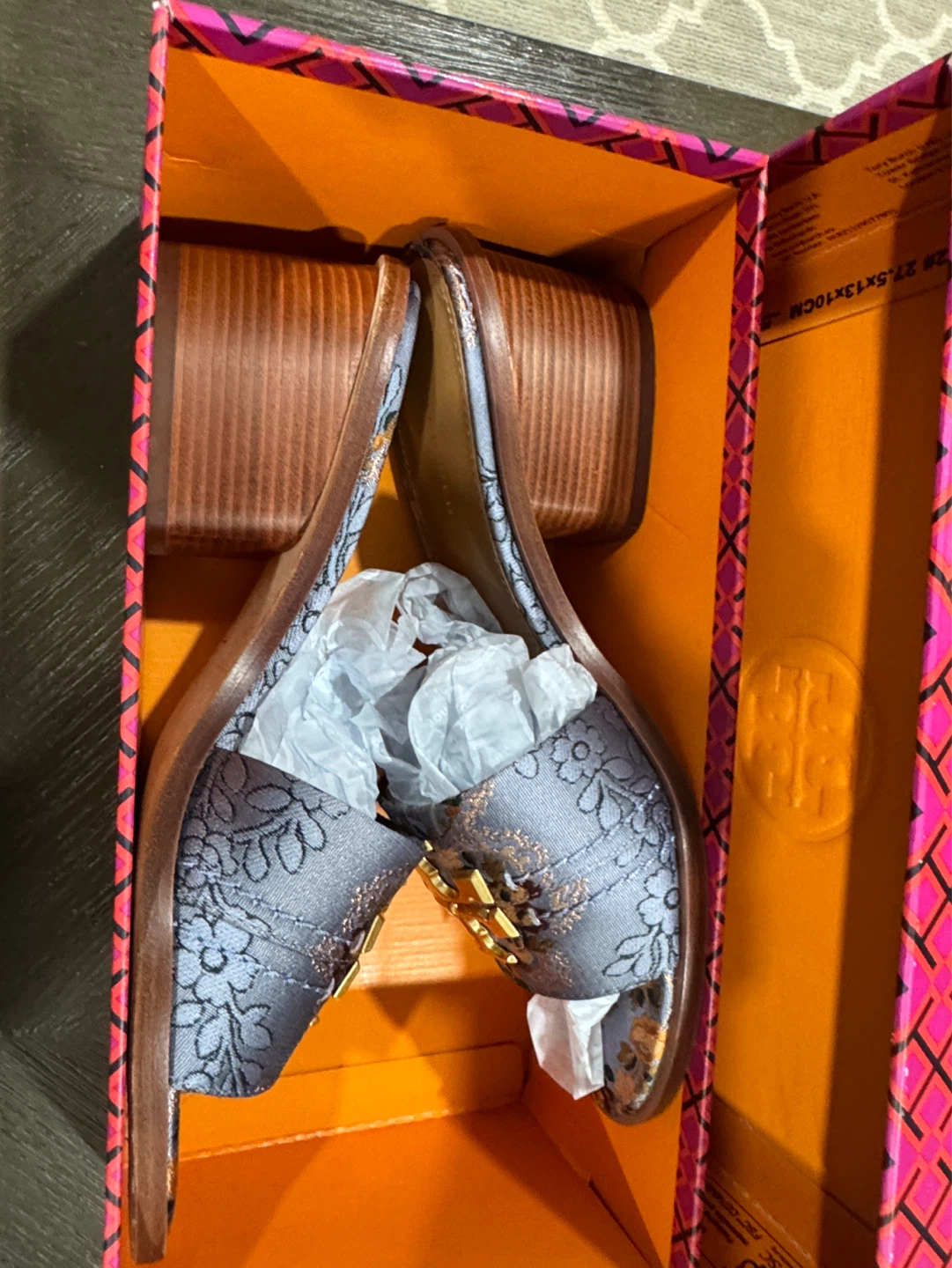 Tory Burch Floral Slides with Logo - photo 2