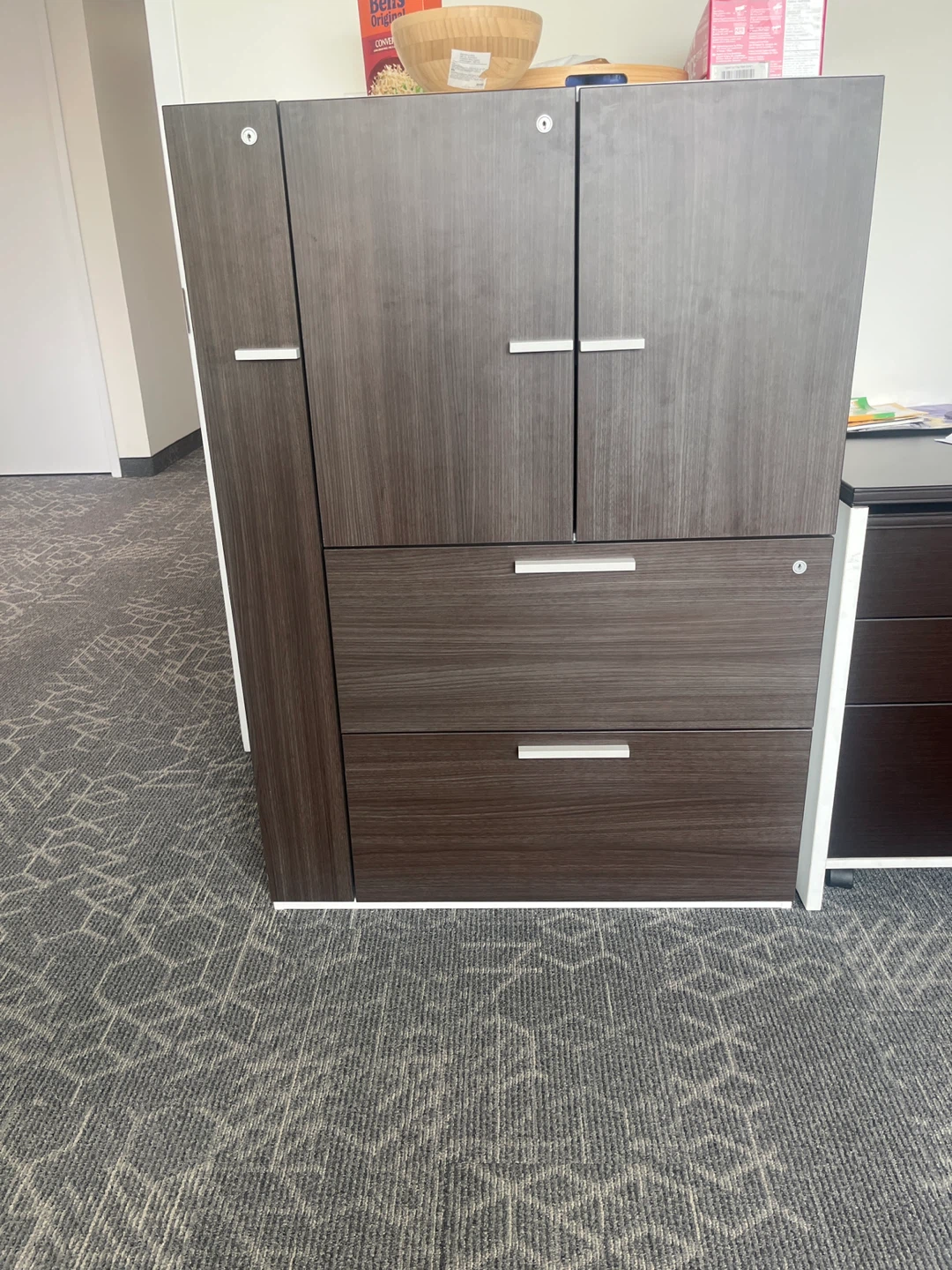 Dark Wood Storage Cabinet with Drawers