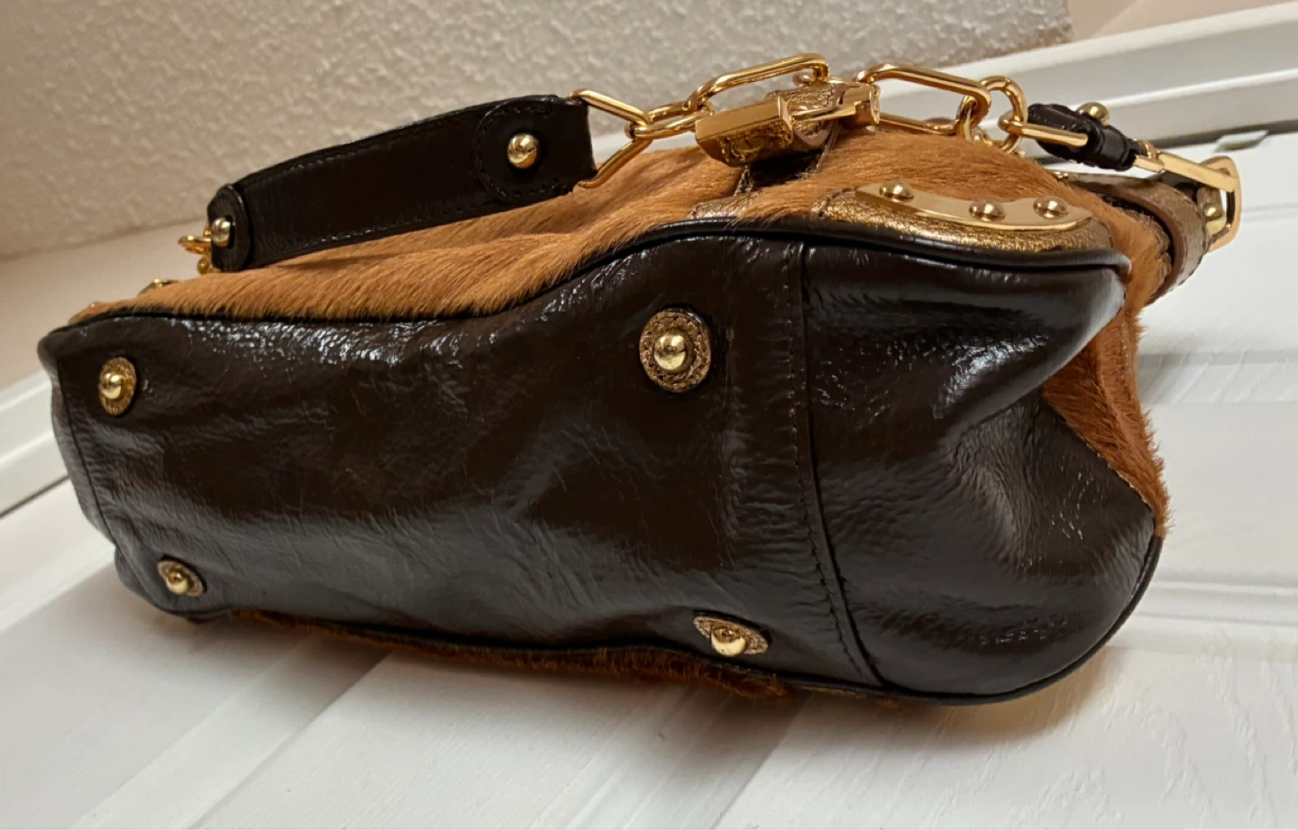 RAFE New York Designer Brown pony hair & Leather purse - photo 5
