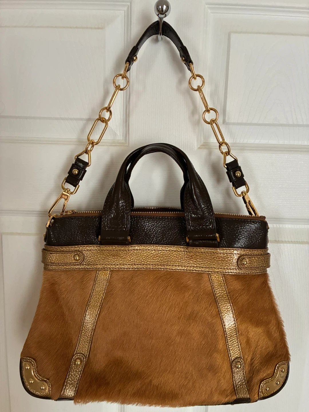 RAFE New York Designer Brown pony hair & Leather purse - photo 2