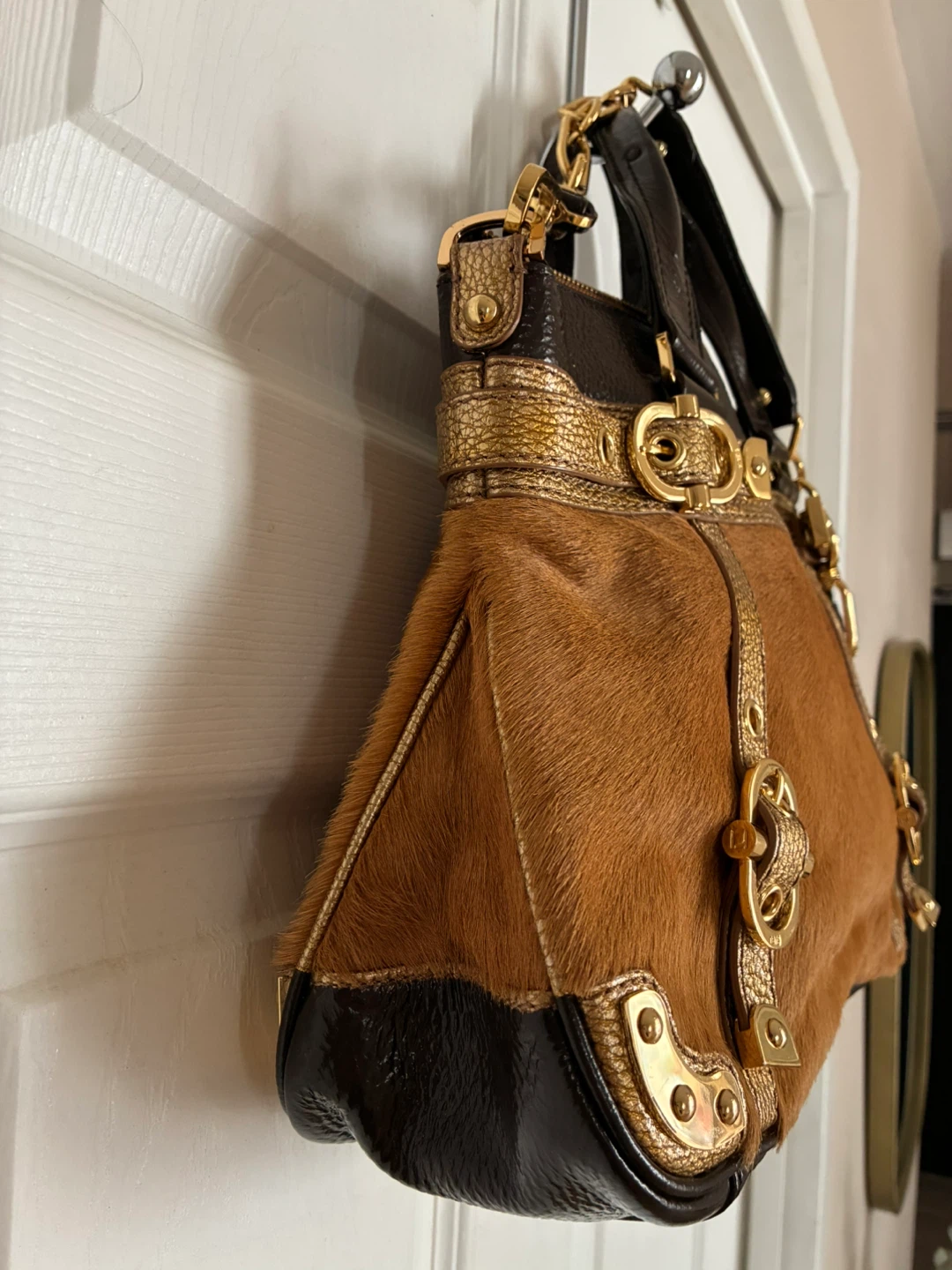 RAFE New York Designer Brown pony hair & Leather purse - photo 3