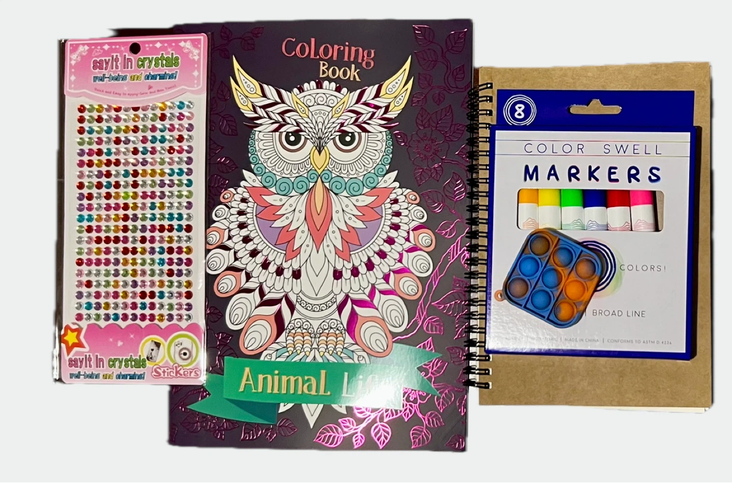 Art Bundle - Colouring Book, Markers, Stickers. Notebook