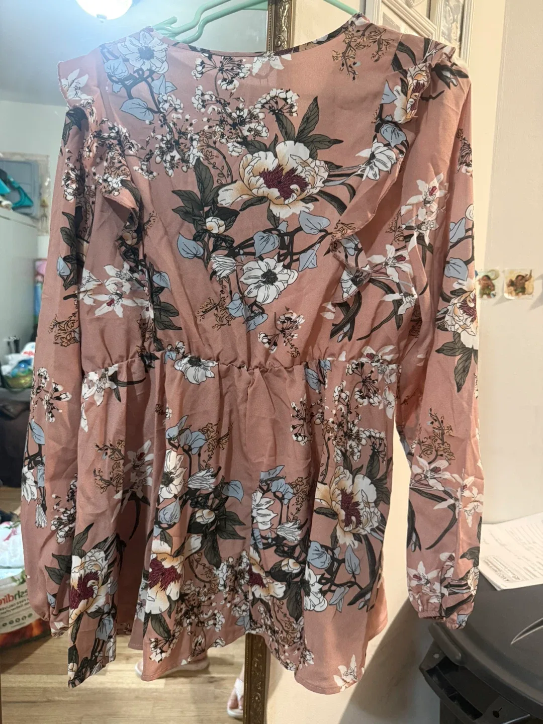 Bloom Chic Floral Print Long Sleeve Ruffle Dress - photo 3