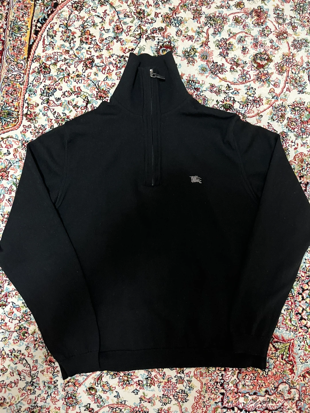 Burberry London Zip Neck Sweater - Black