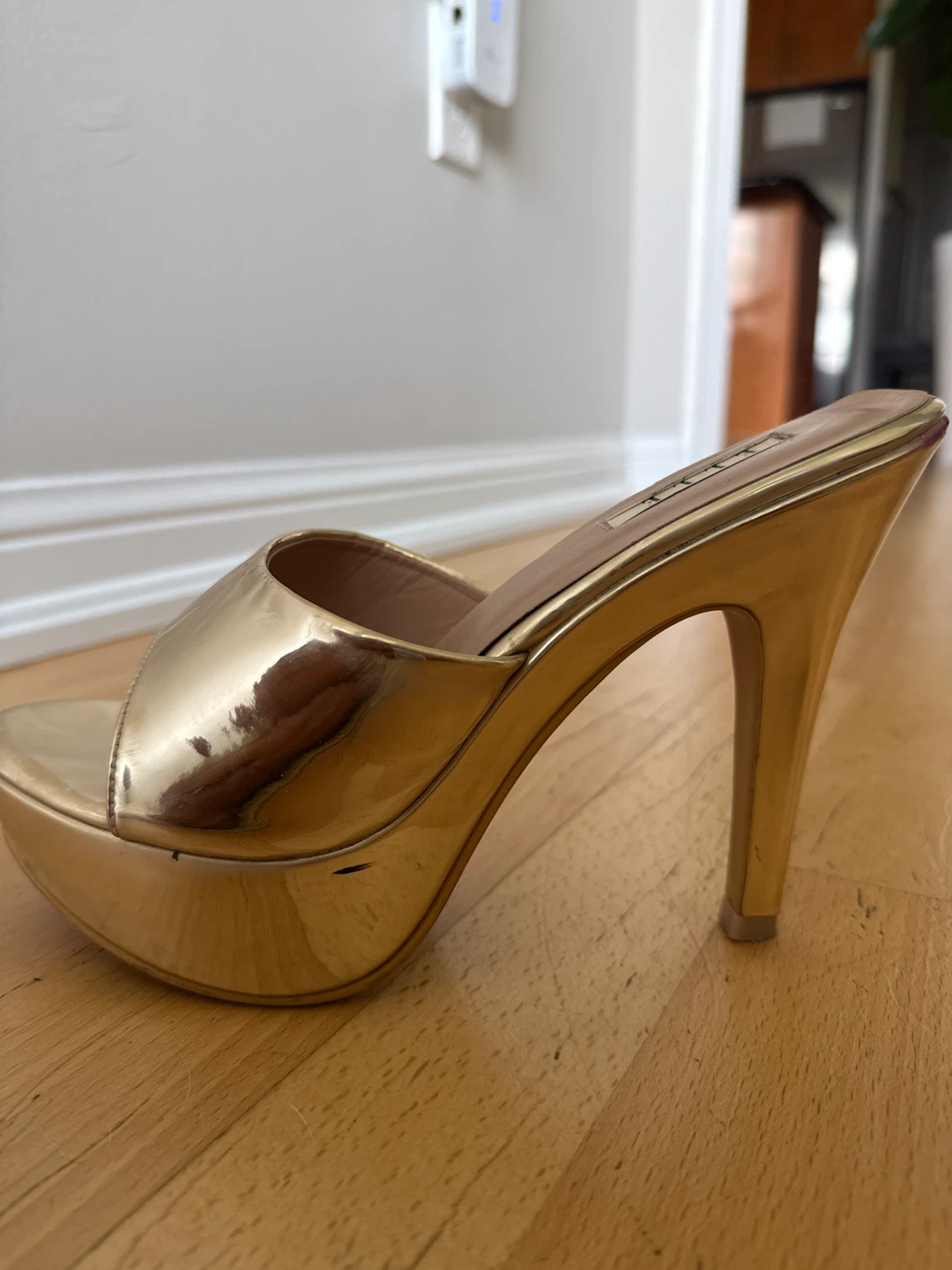 ELLE Gold Metallic Slip-On Heels - Brand New - photo 2