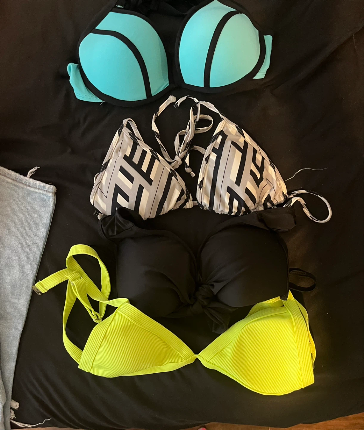 Four bikini tops.   3.00 each