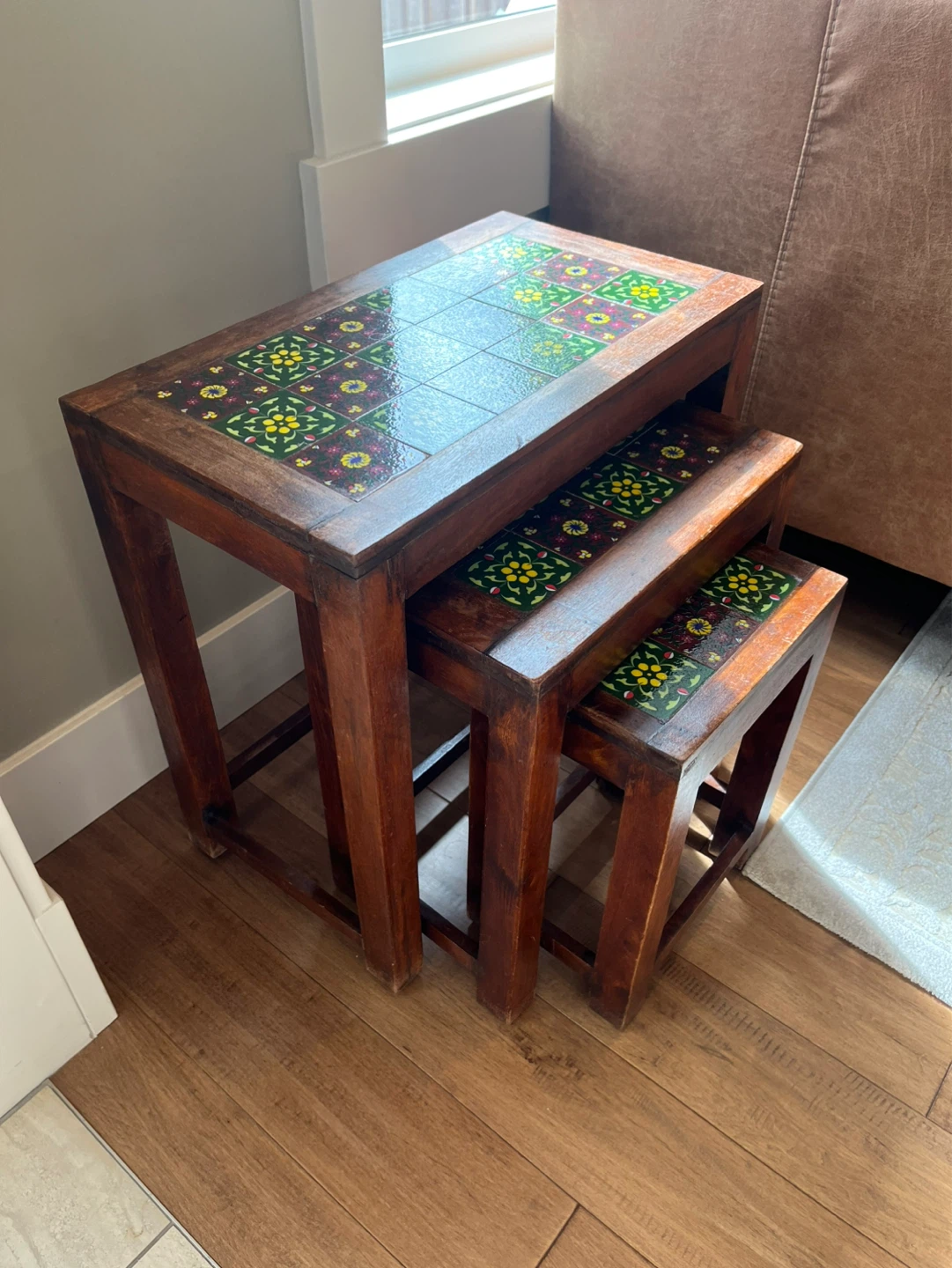 Nesting Tables with Decorative Tile Tops - photo 2
