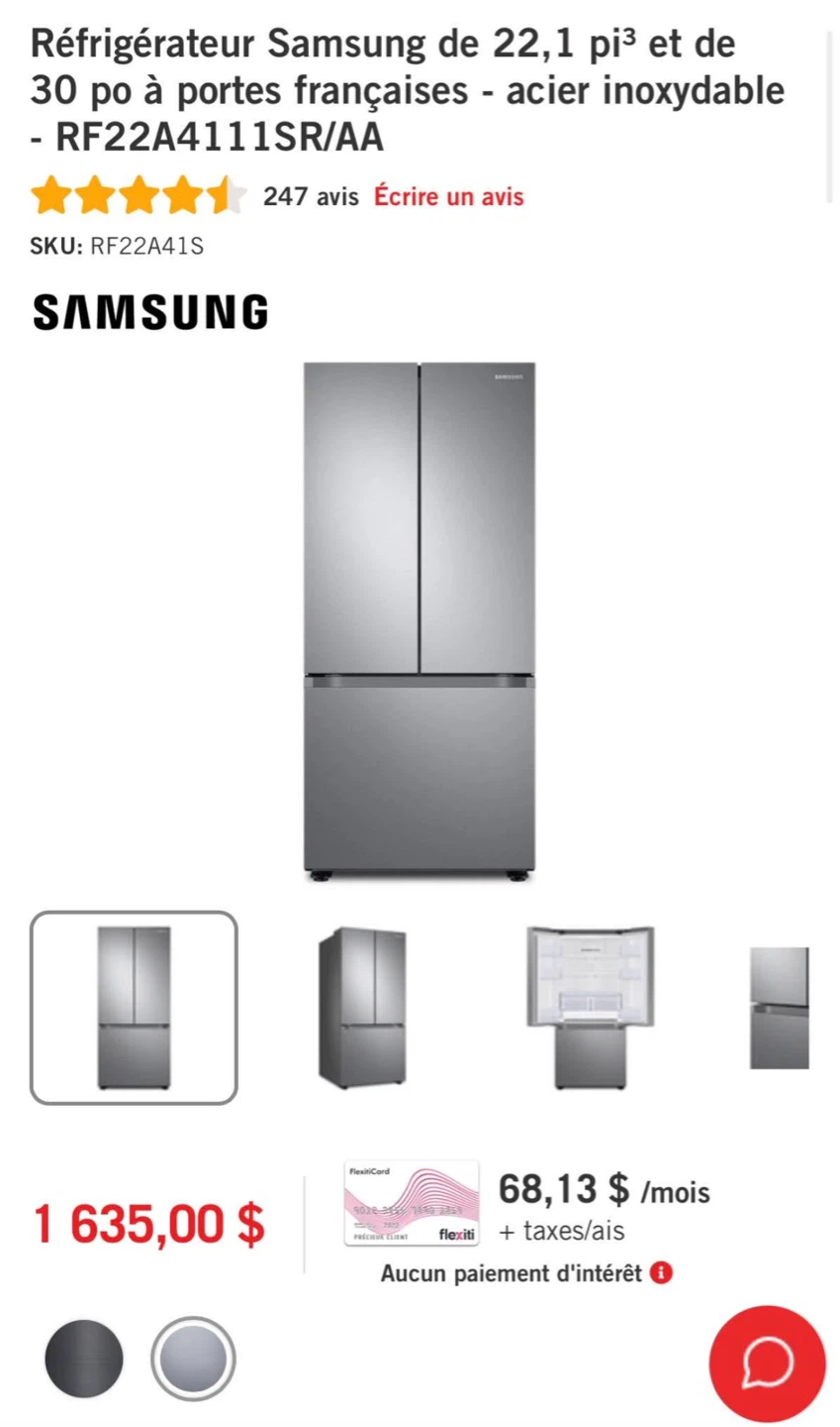 Réfrigérateur Samsung Wi-Fi – 30 po – Excellent état - photo 2
