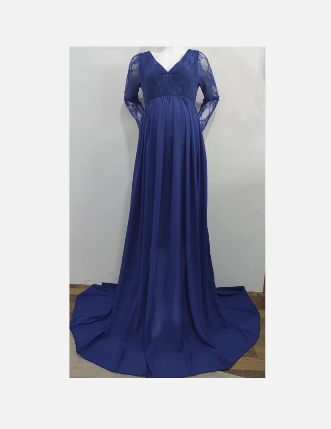 Women's Maternity Lace Gown Navy Blue - photo 2