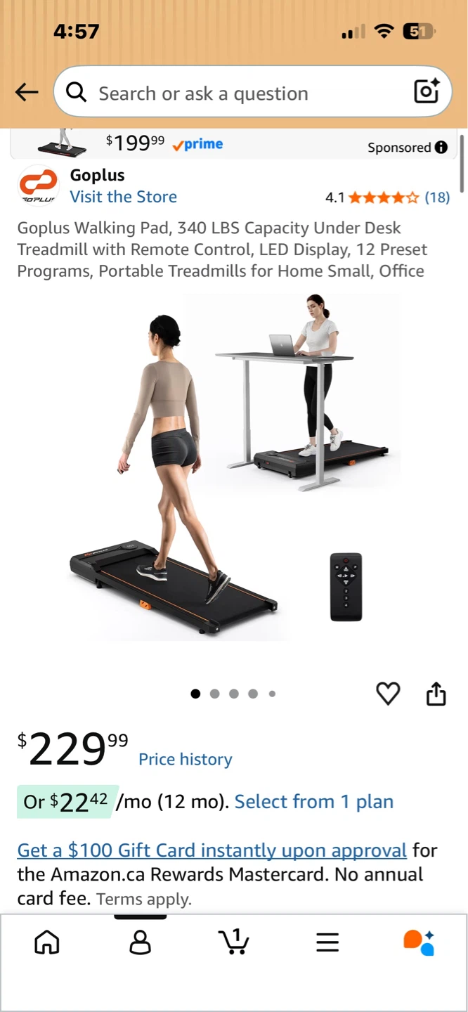 Goplus Under Desk Walking Treadmill