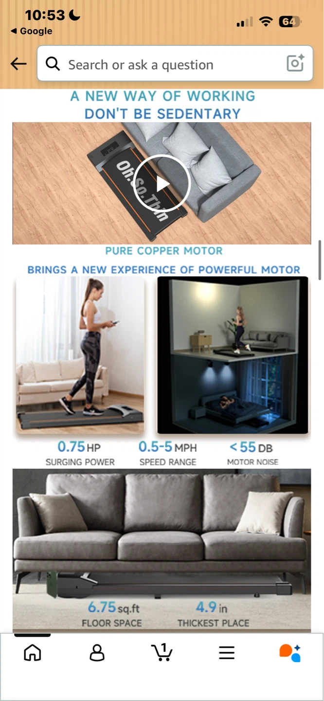 Goplus Under Desk Walking Treadmill - photo 3