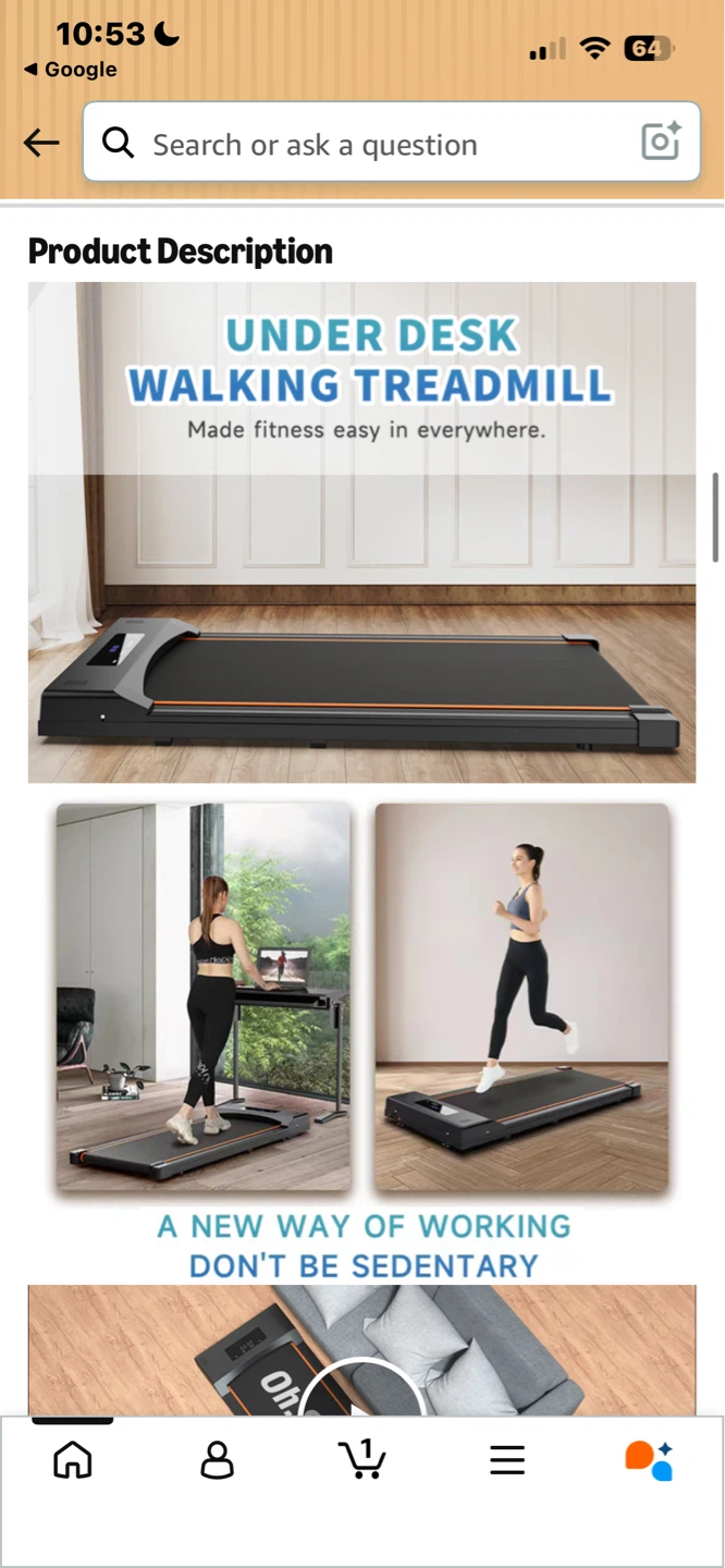 Goplus Under Desk Walking Treadmill - photo 2