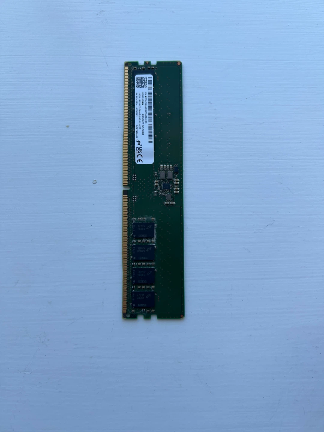Micron 16GB DDR5 UDIMM PC5-5600B RAM Stick