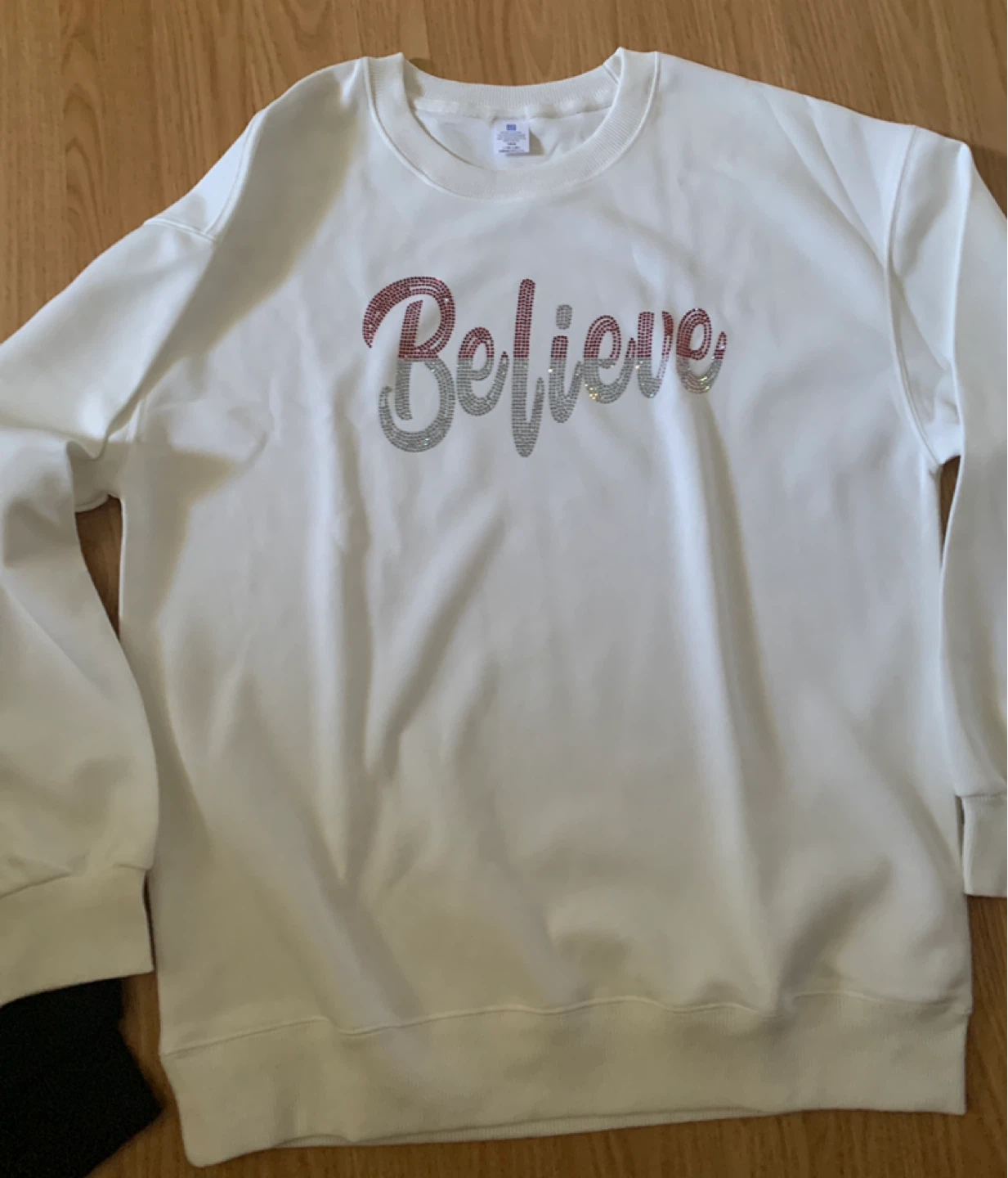 Crewneck Sweatshirts with "Believe" Rhinestone Design - photo 3