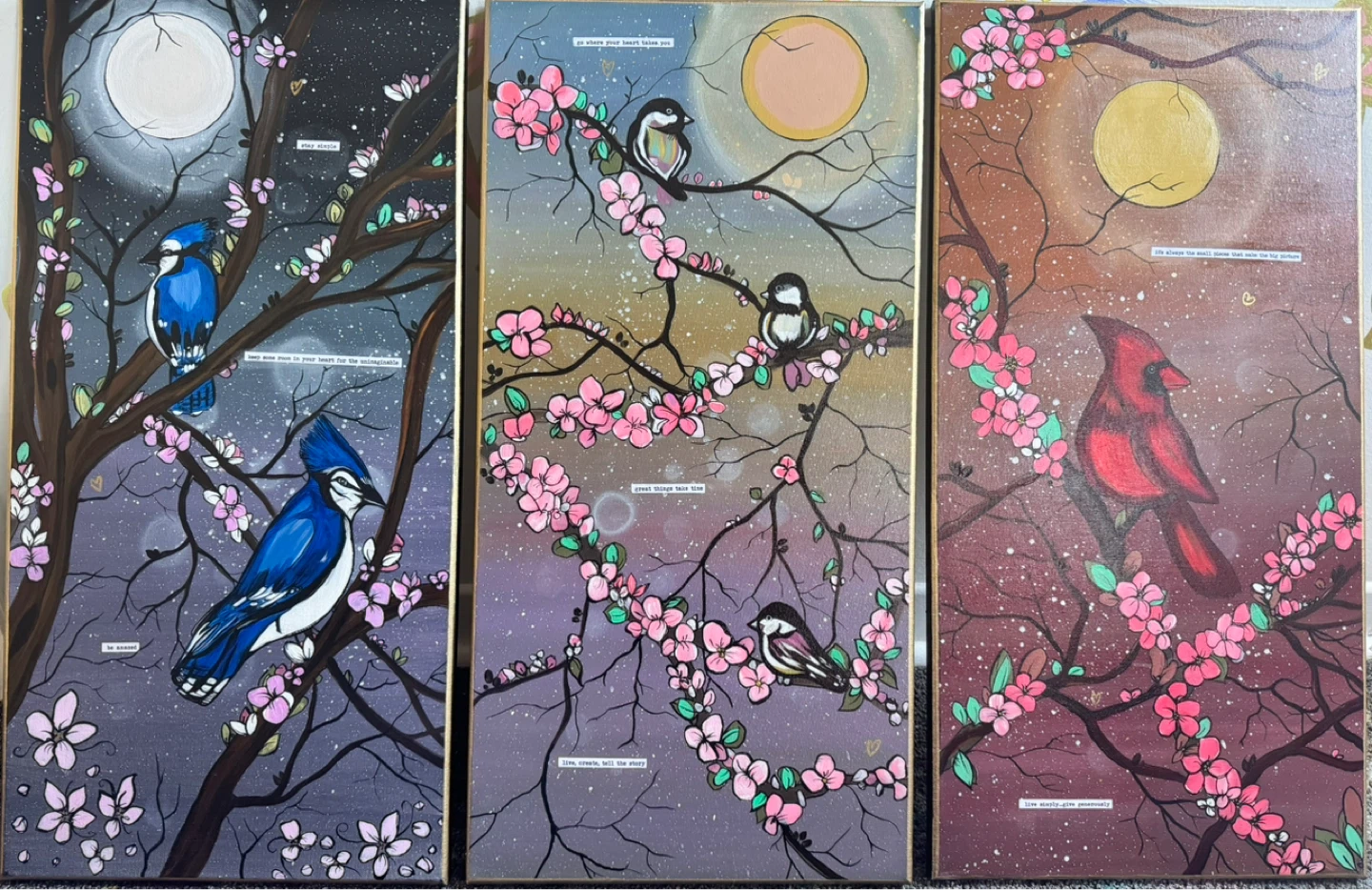 Set of 3 Birds by Me!