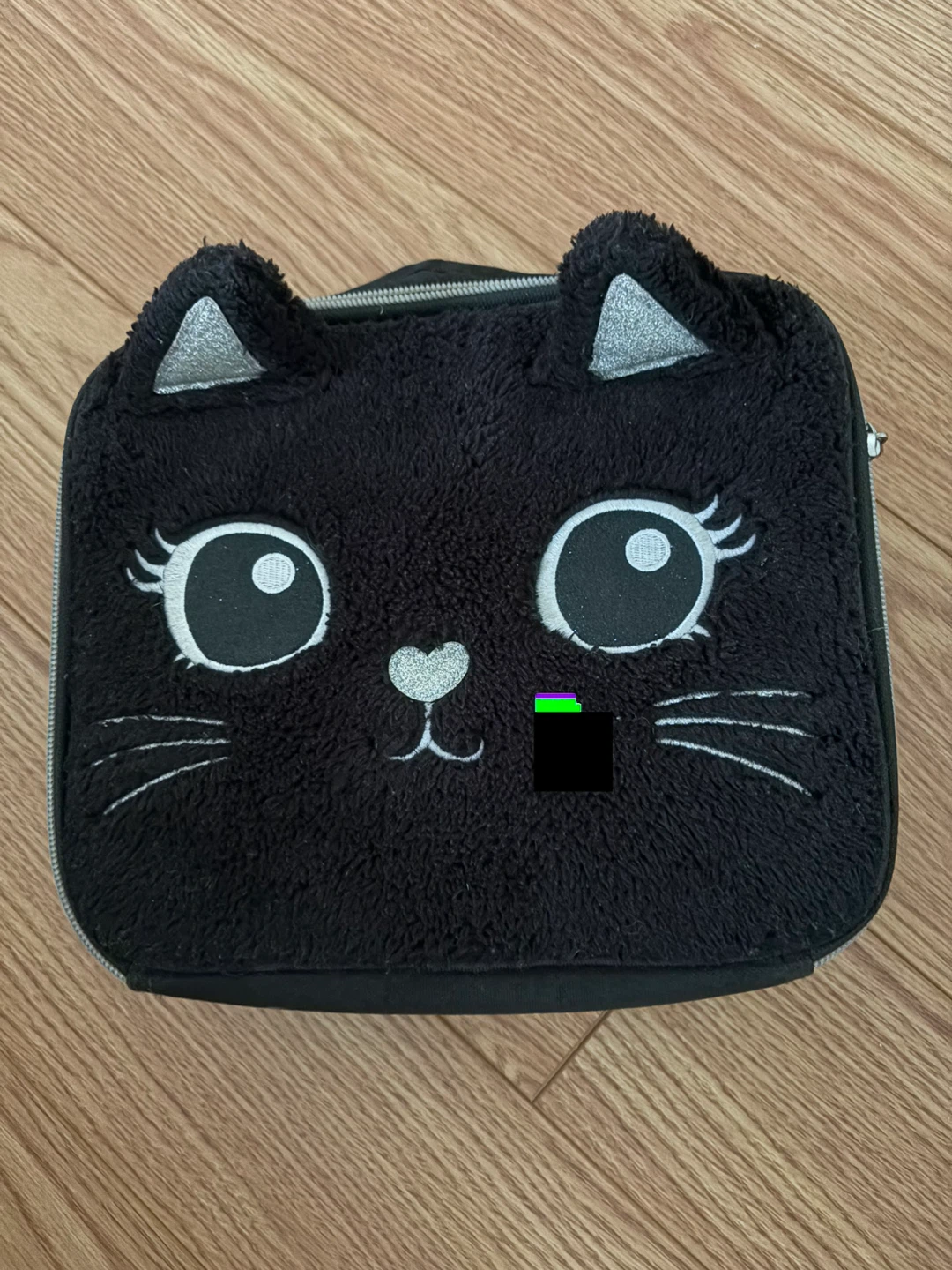 Black Cat Plush Lunch Bag