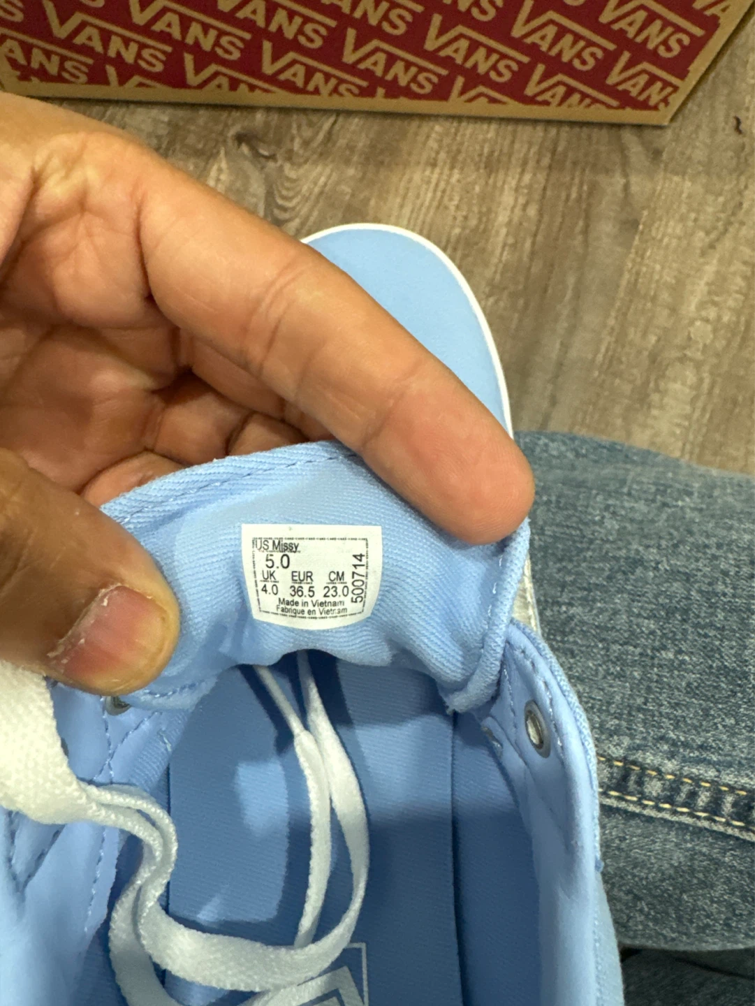 Vans Ward Metallic Baby Blue/White Youth Shoes - photo 3