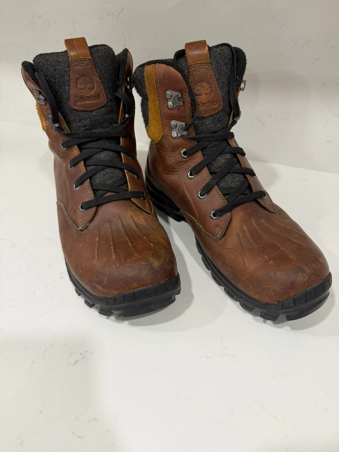 Timberland Men's Brown Leather Boots Size 10