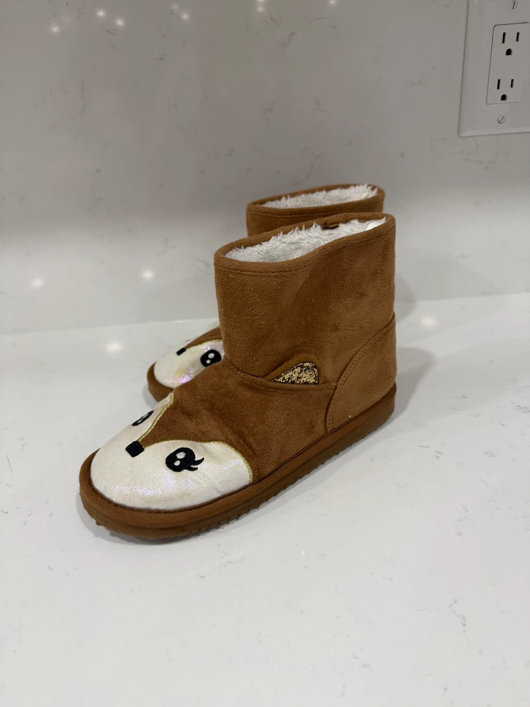 Kids Fox Face Slipper Boots size 2-3 - photo 2