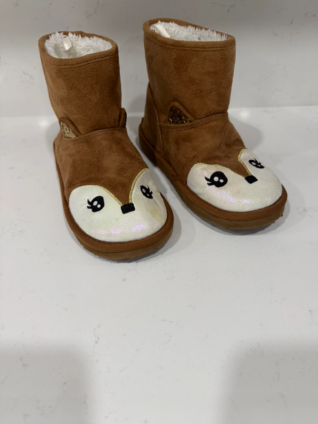 Kids Fox Face Slipper Boots size 2-3